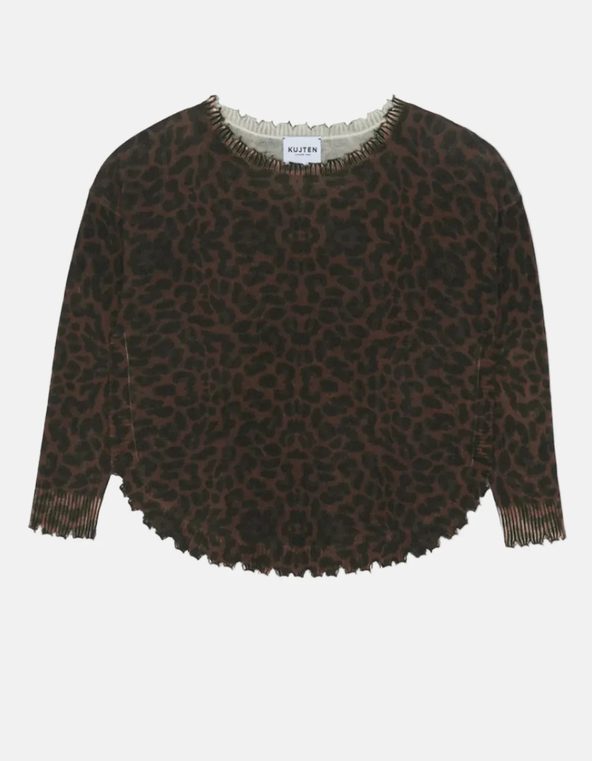 KUJTEN Melah Leopard Pullover in Marron Leoprint