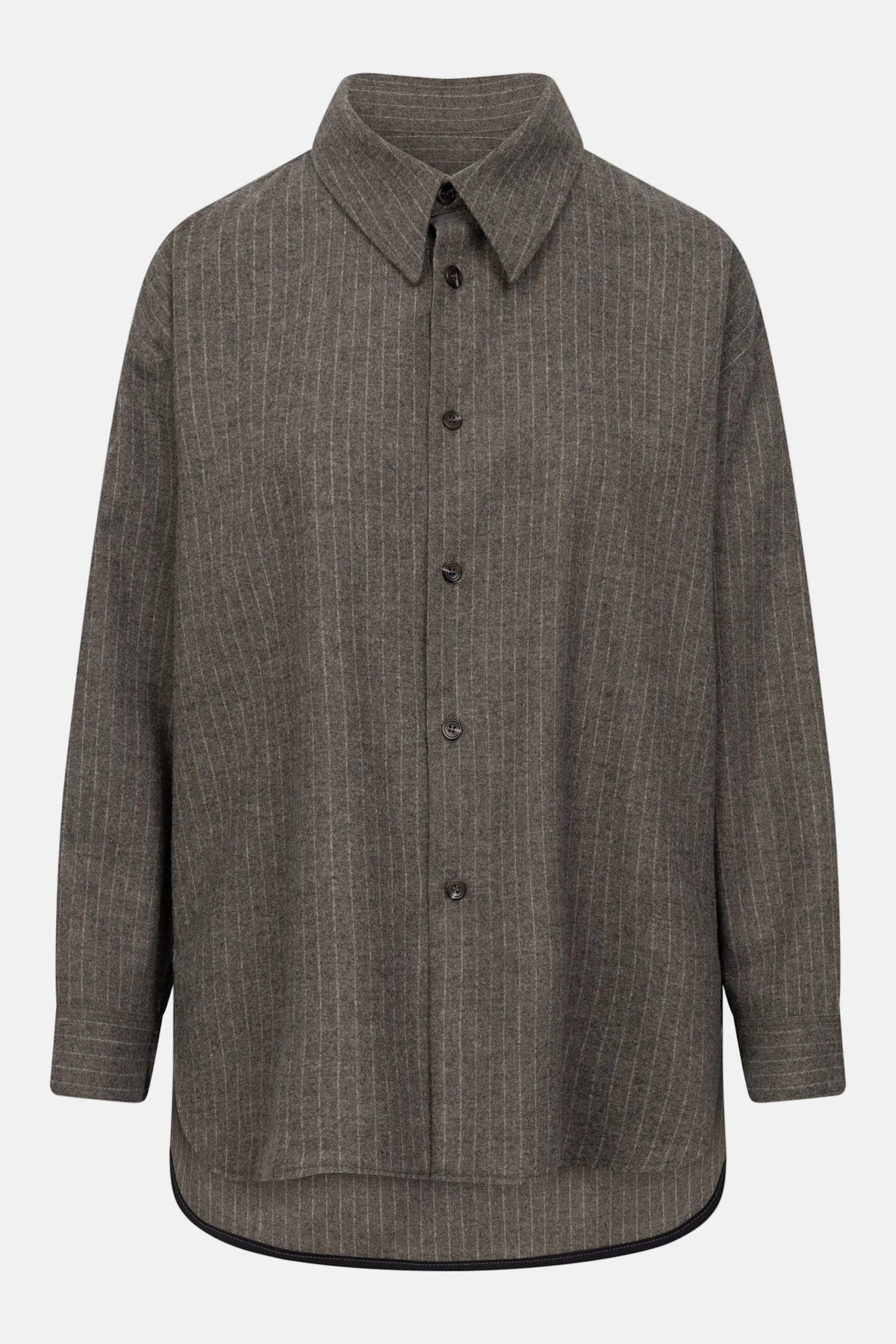 ROSSI Siyan Hemd in Dunkelbraun Pinstripe