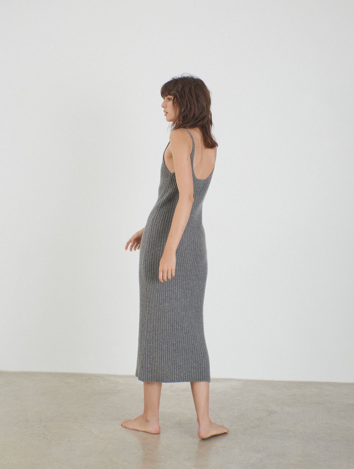 Gala, Grey, Cashmere Rib Dress