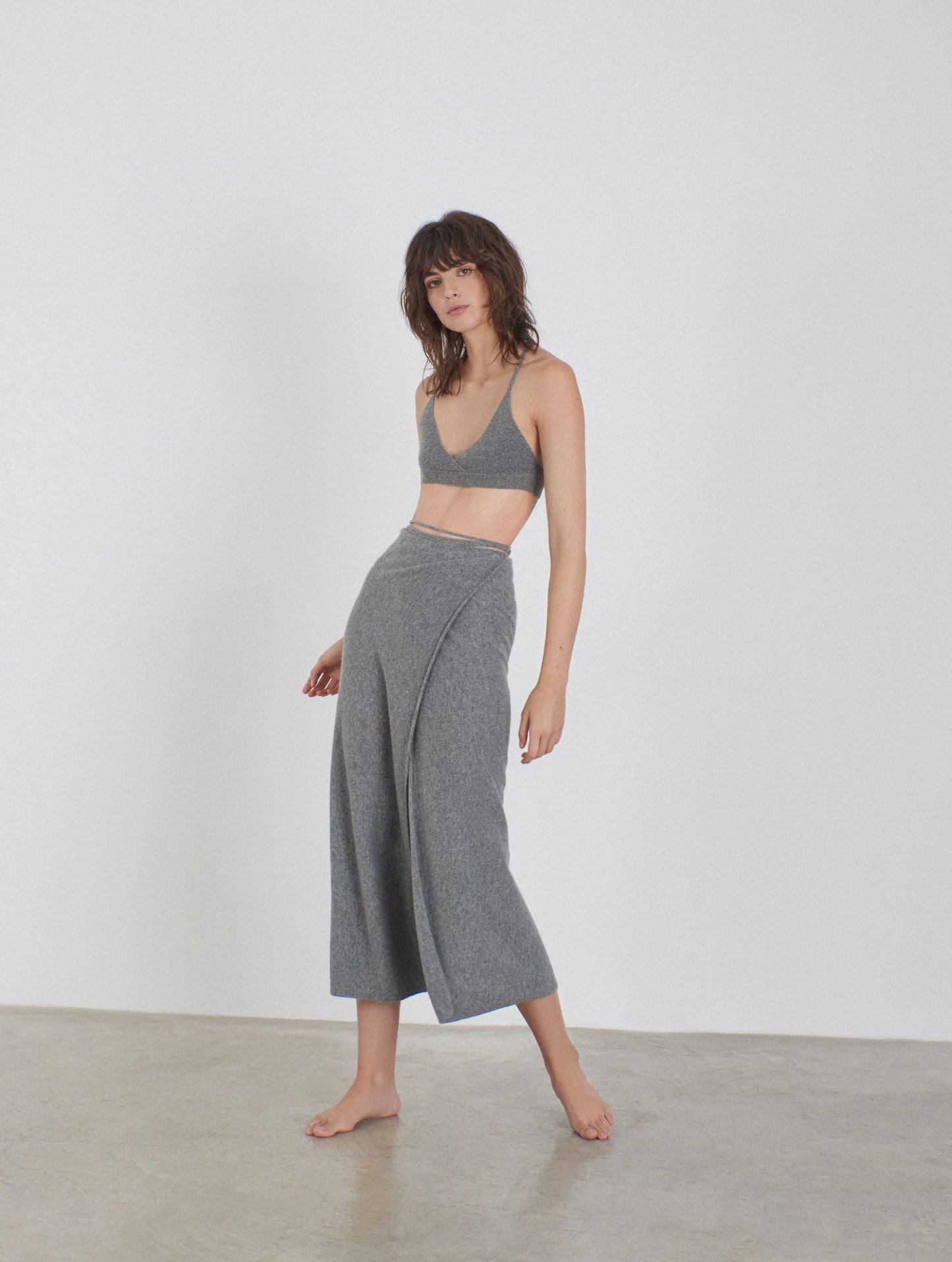 Esmeralda, Grey, Cashmere Skirt