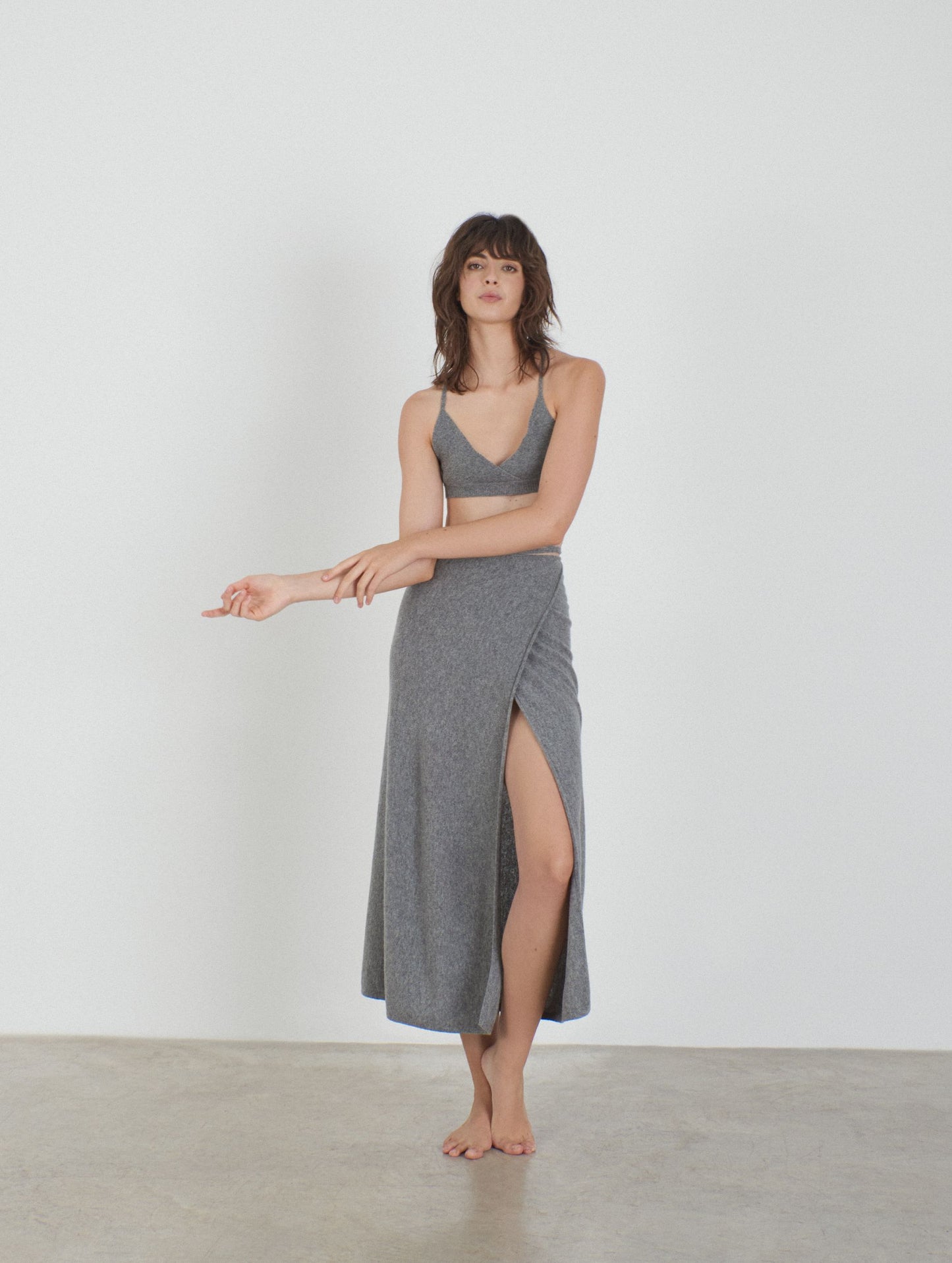 Esmeralda, Grey, Cashmere Skirt