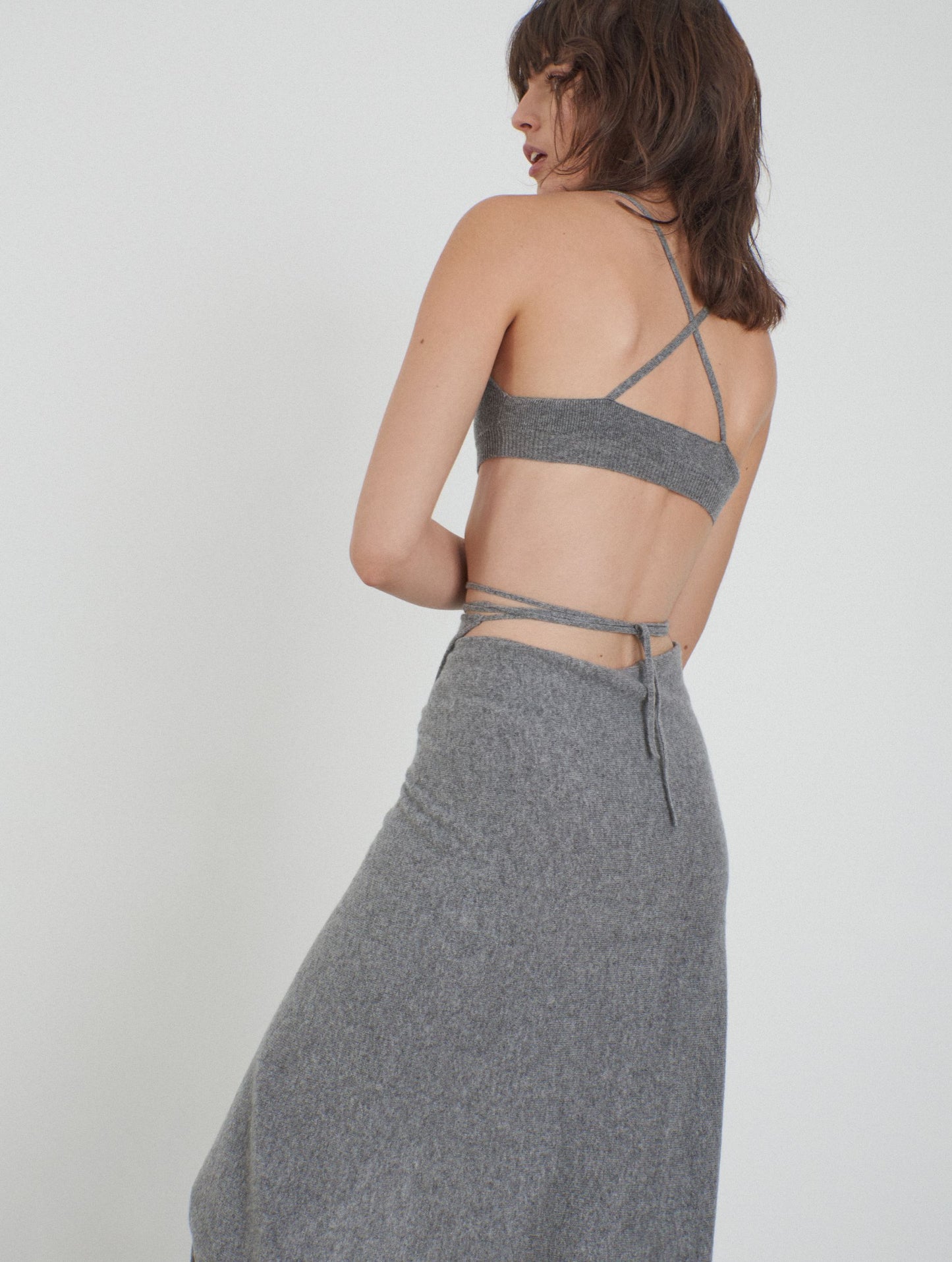 Esmeralda, Grey, Cashmere Skirt