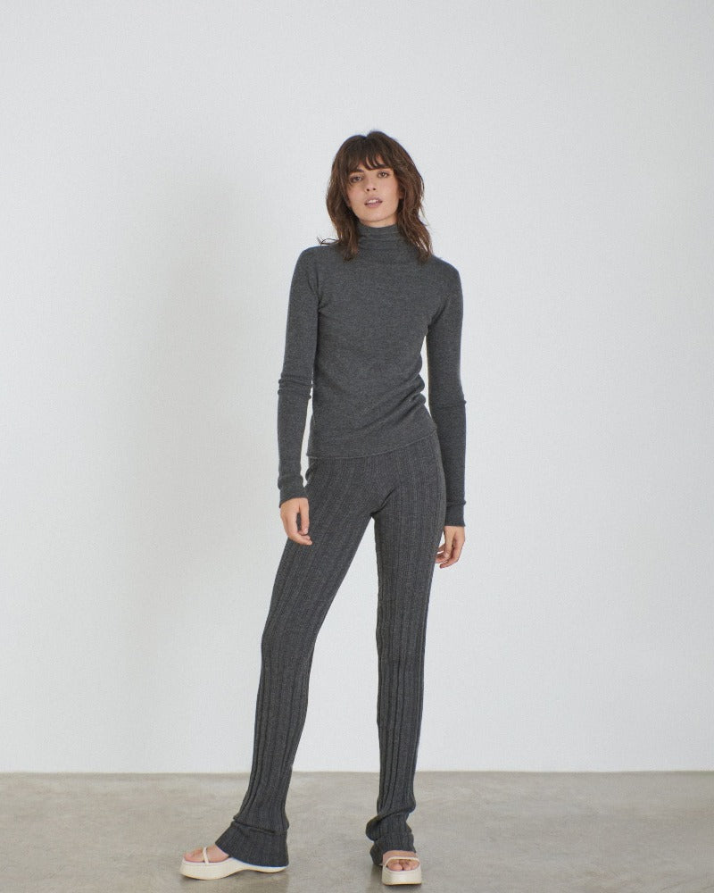 Rib Pants, Grey, Cashmere Hose