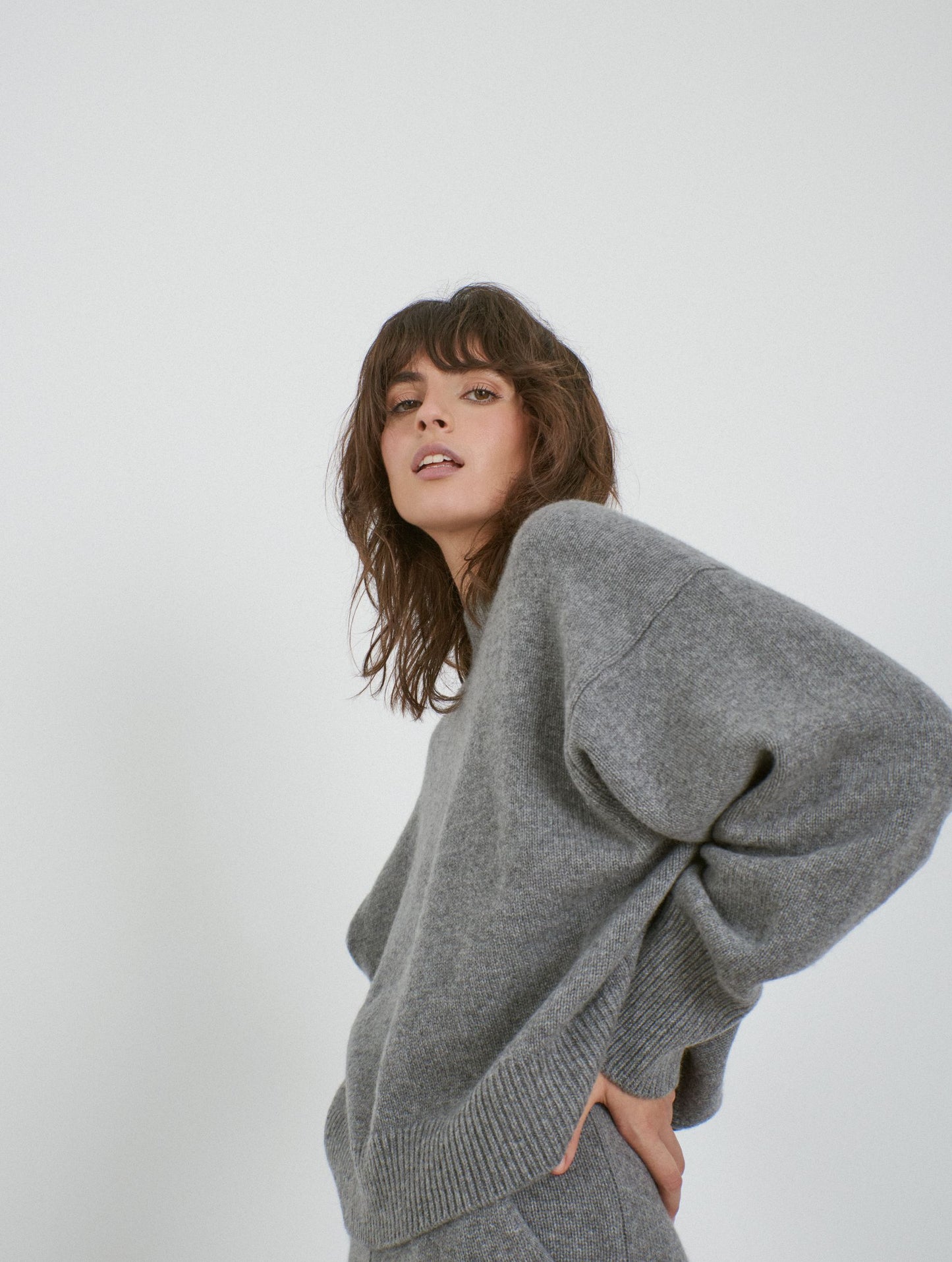 Pullover, Grey, Cashmere Crew Neck