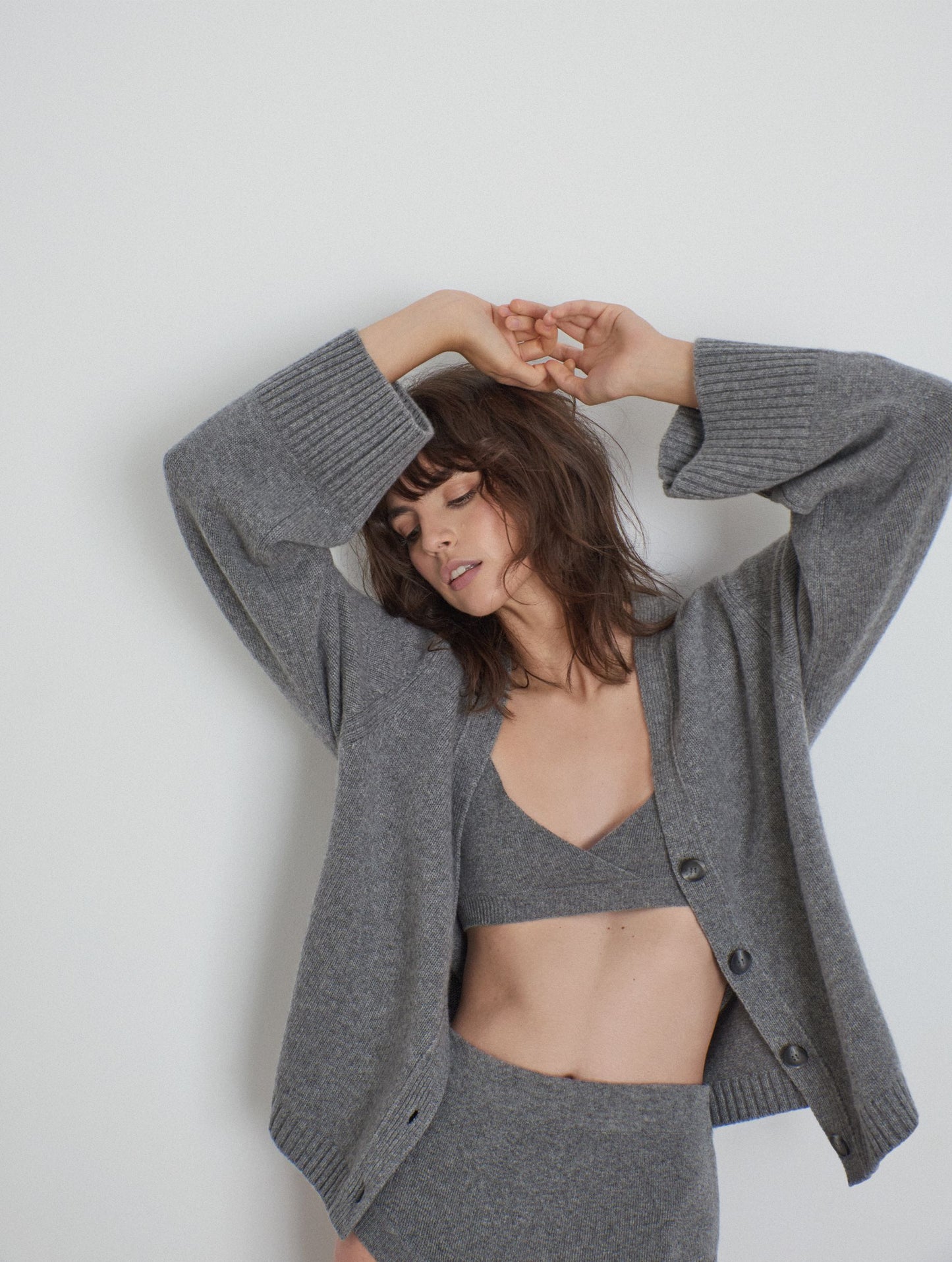 Berta, Grey, Cashmere Cardigan