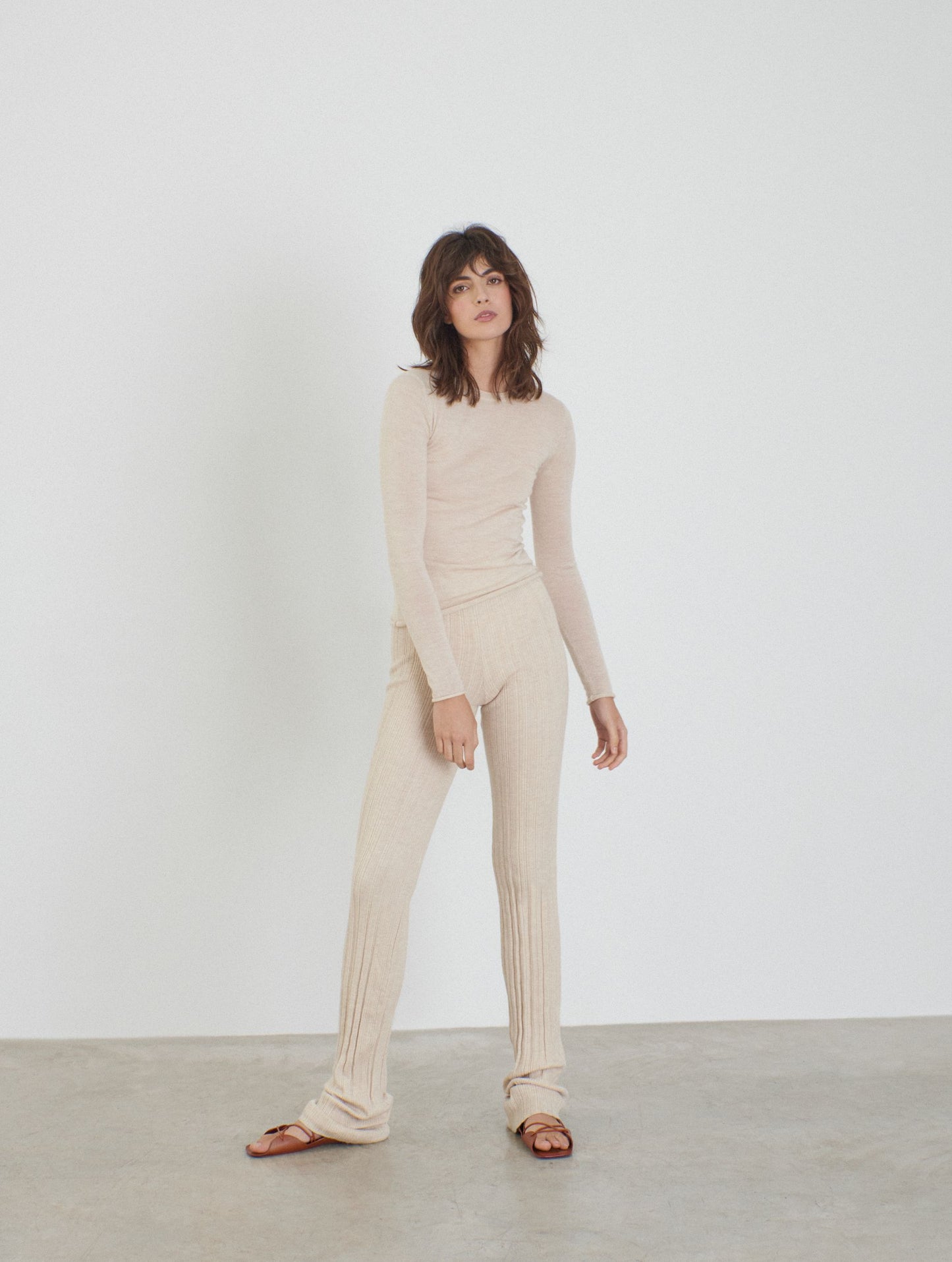 Rita, Ecru, Fine Cashmere Crew Neck