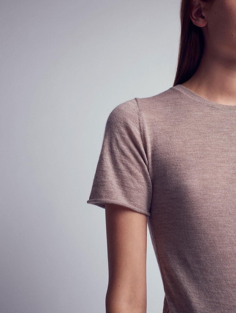 Leap Concept Belinda, Brown, Fine Cashmere Tee