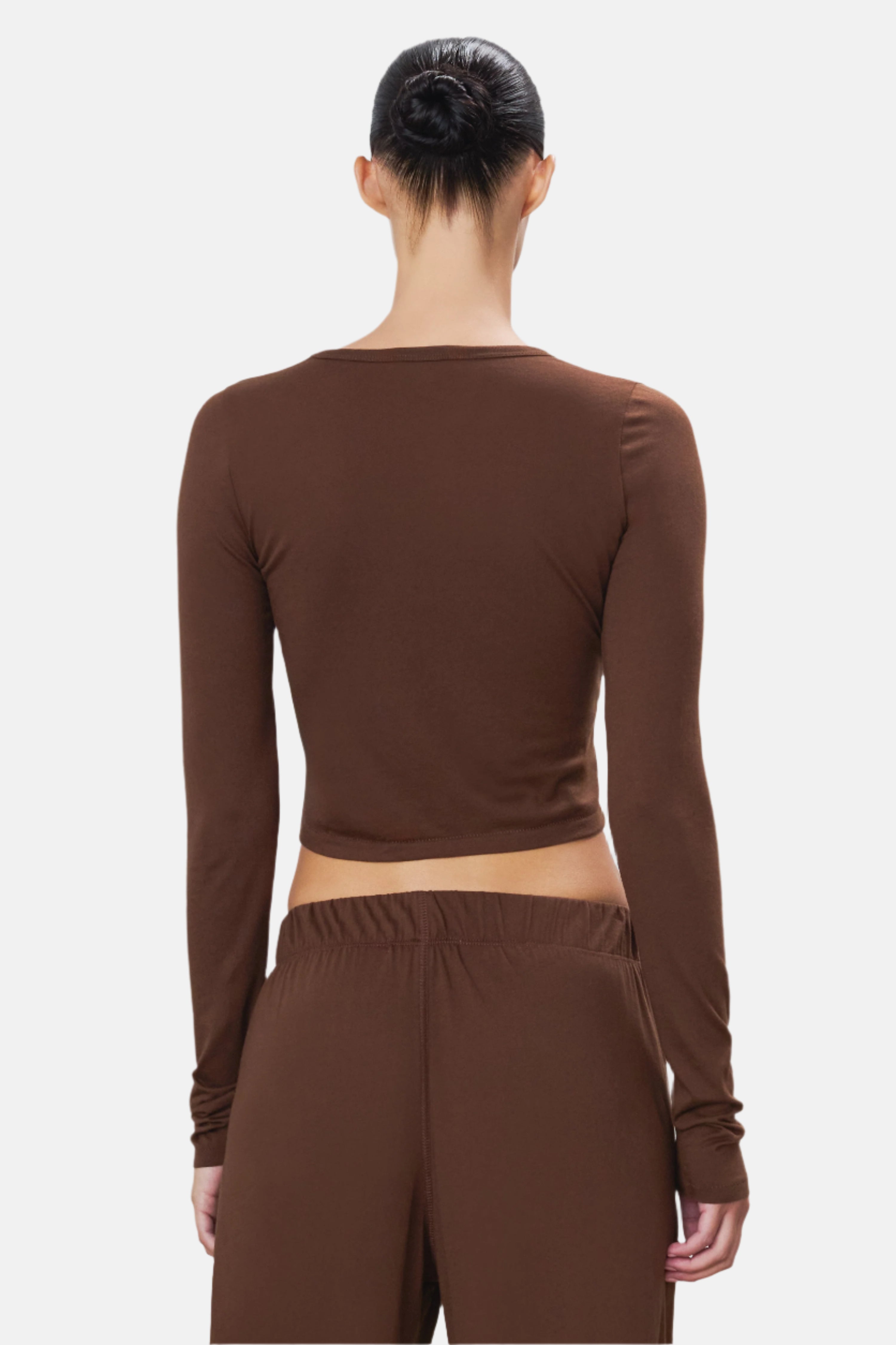 Éterne Fitted Crewneck Short Sleeve, Chocolate, T-Shirt