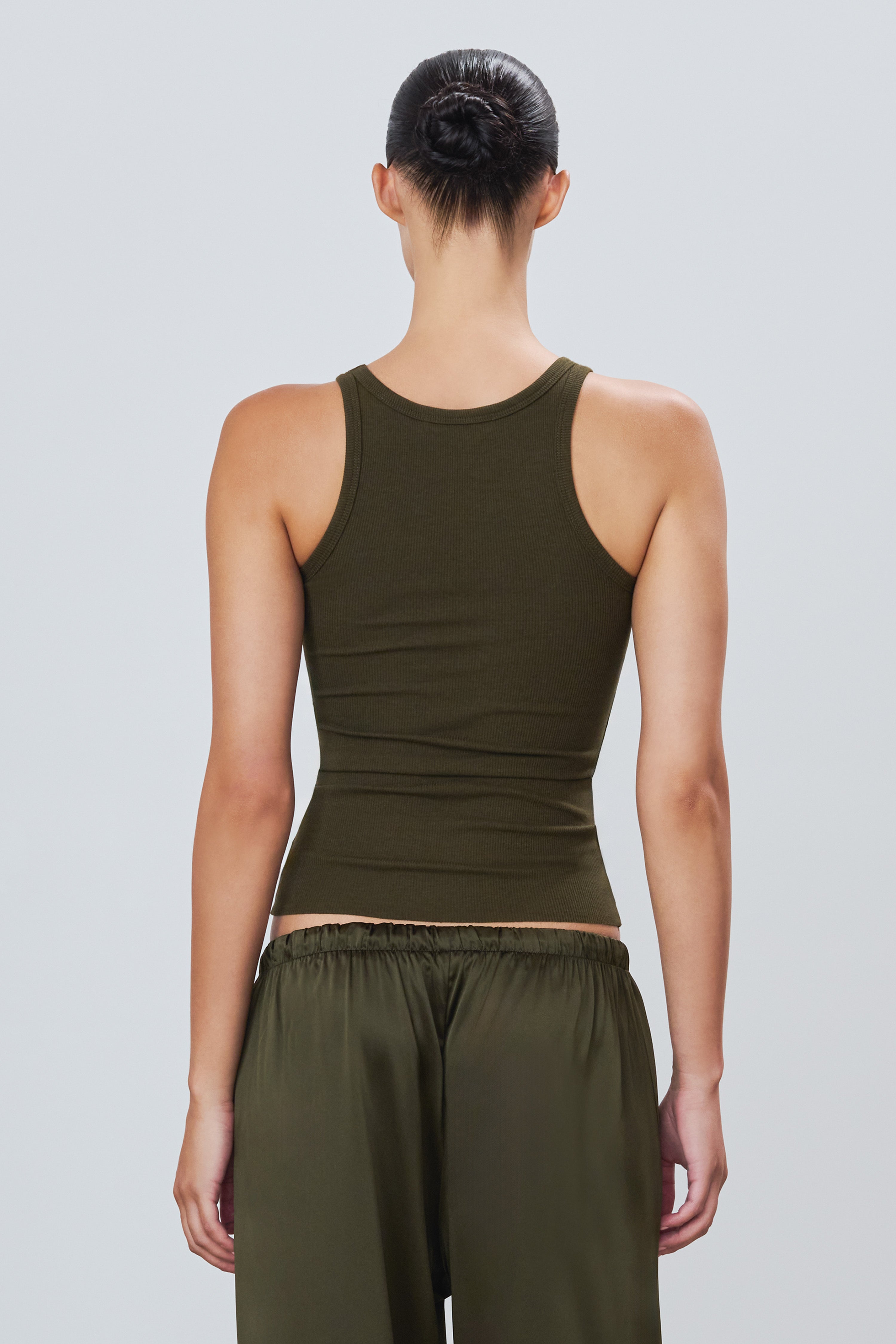 Éterne High Neck Fitted, Moss Mos, Tanktop
