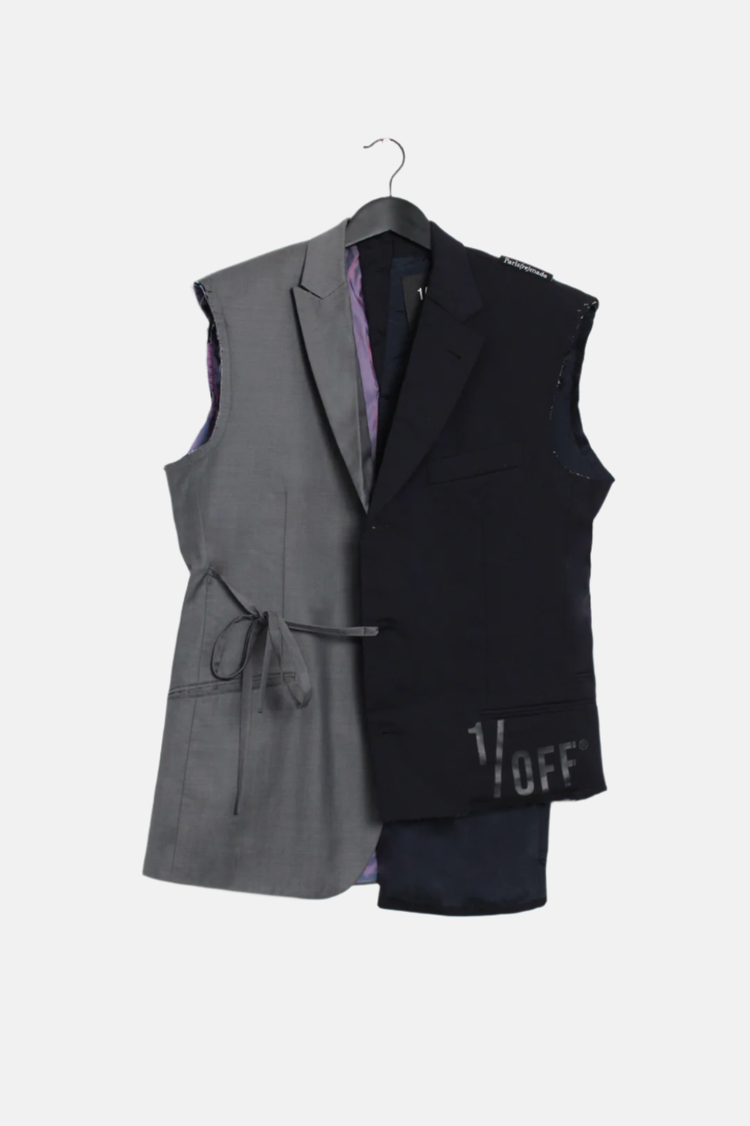 1/OFF Sleeveless Belt, Black/Navy, Blazer