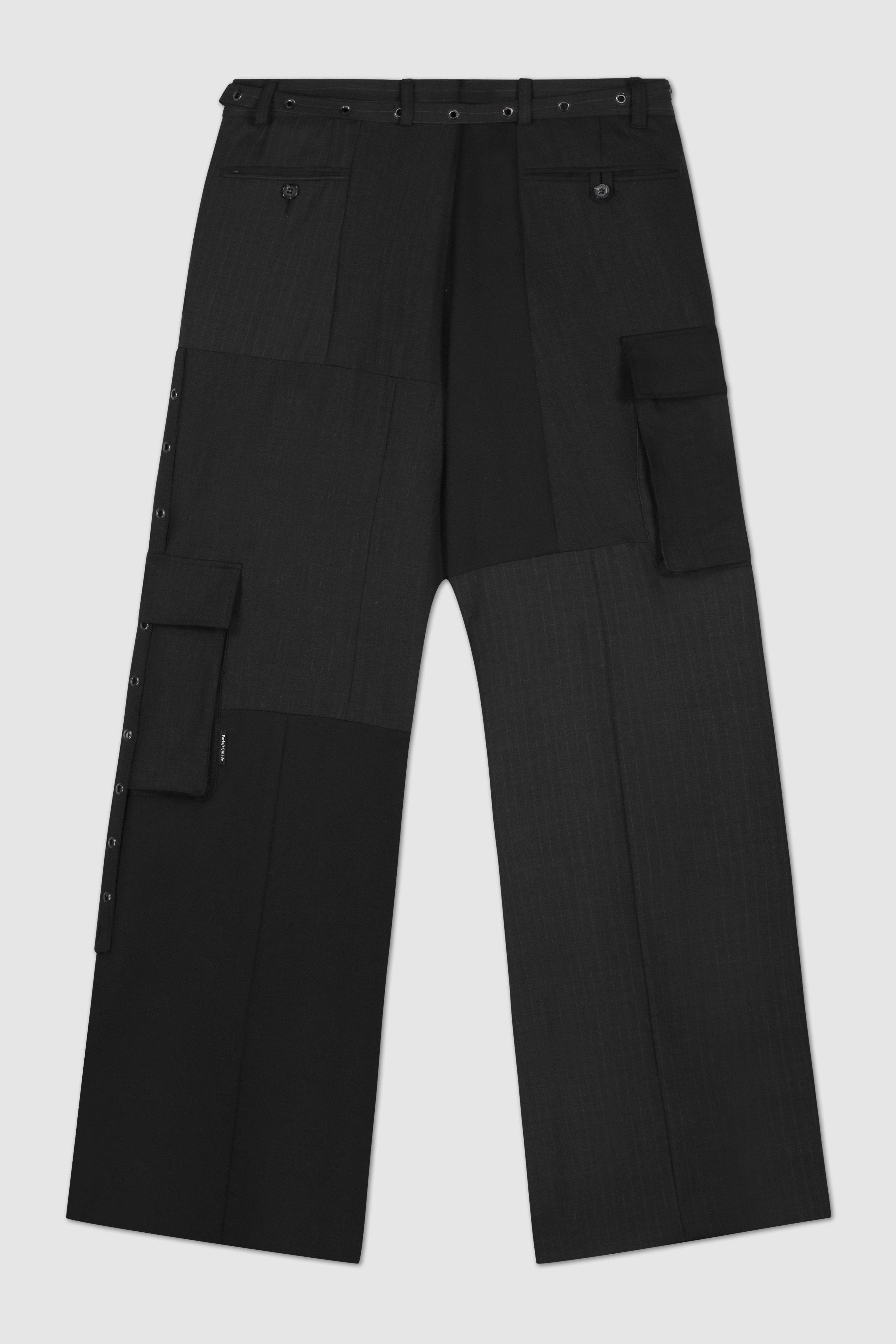1/OFF Pantalons Patchwork, Schwarz/Grau, Hose