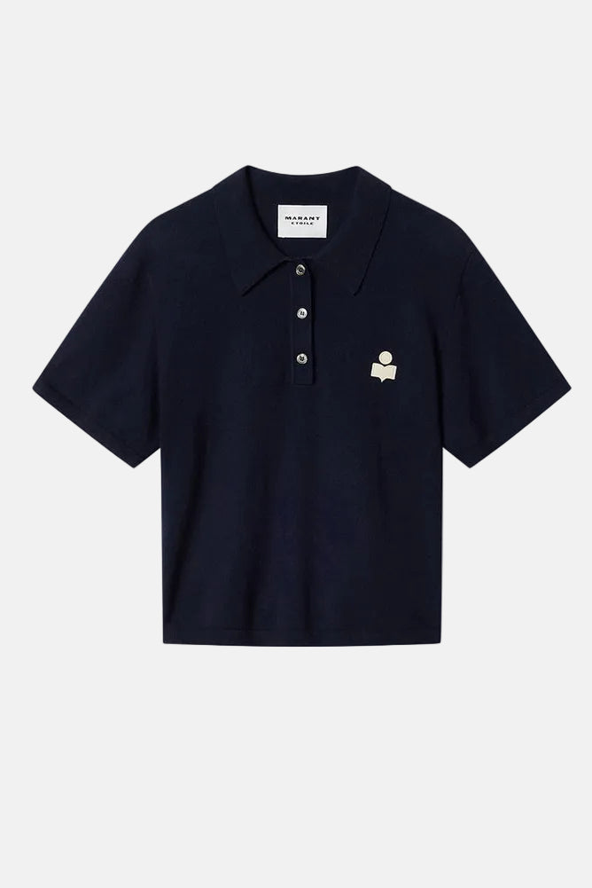 Marant Étoile Althea Poloshirt in Midnight mit klassischem Polokragen und moderner Knit-Optik.
