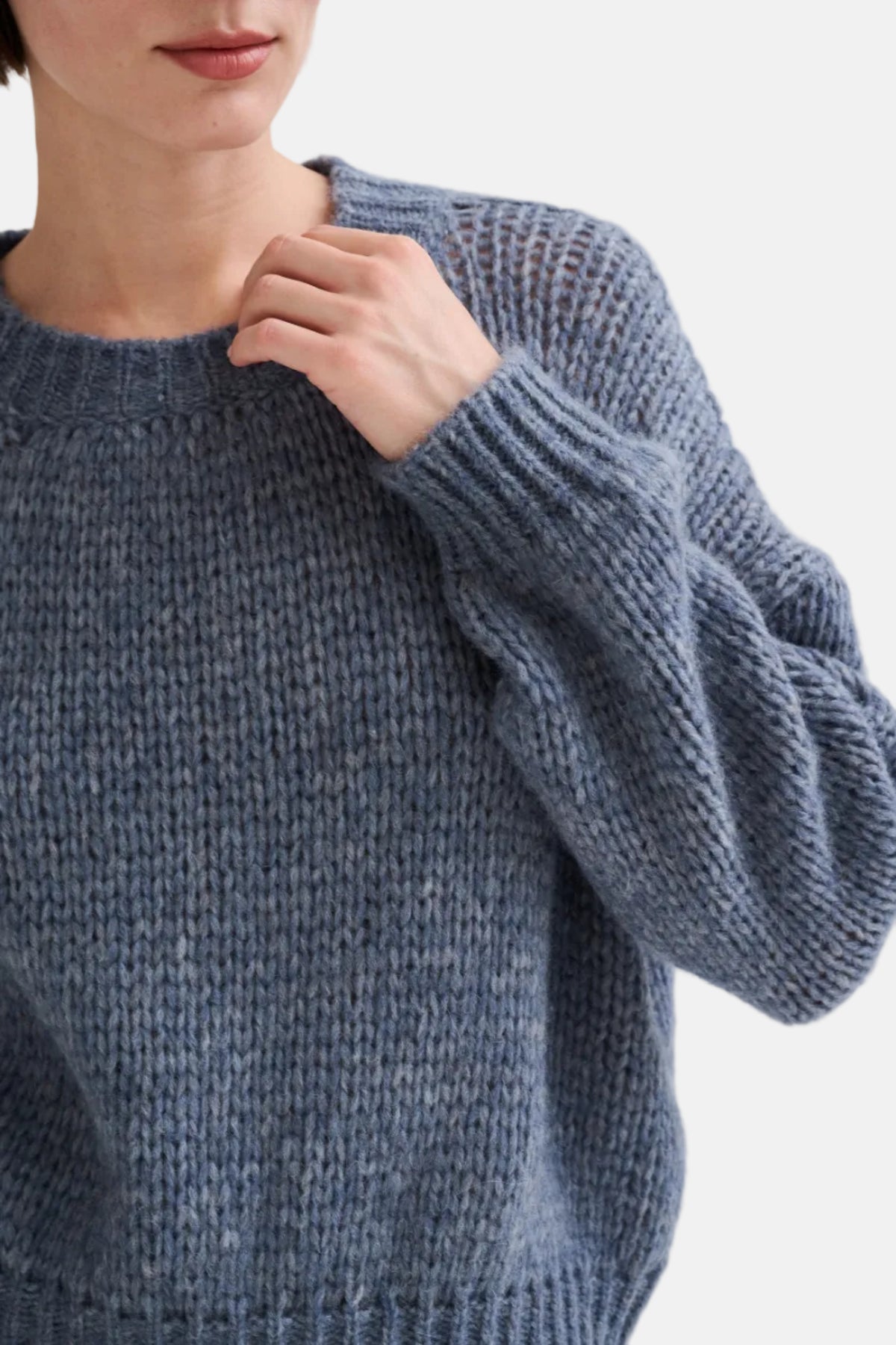 Roberto Girocollo ML, Azzurro, Pull