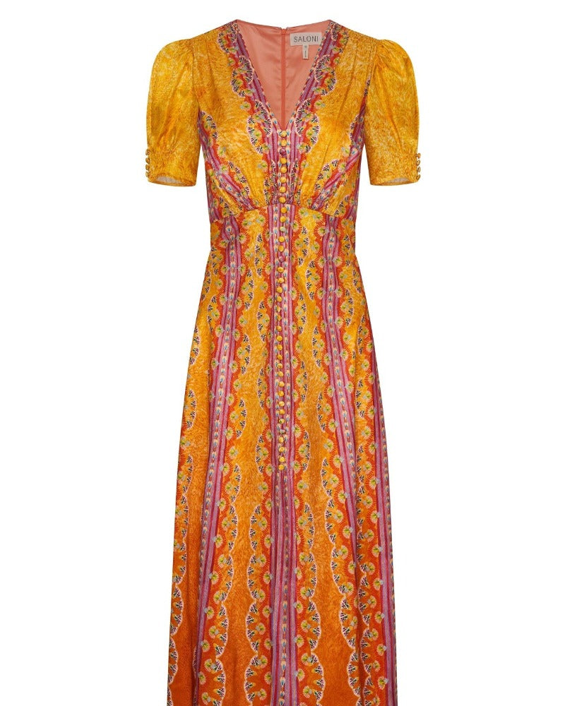 Lea Long Carnival Stripe Dress