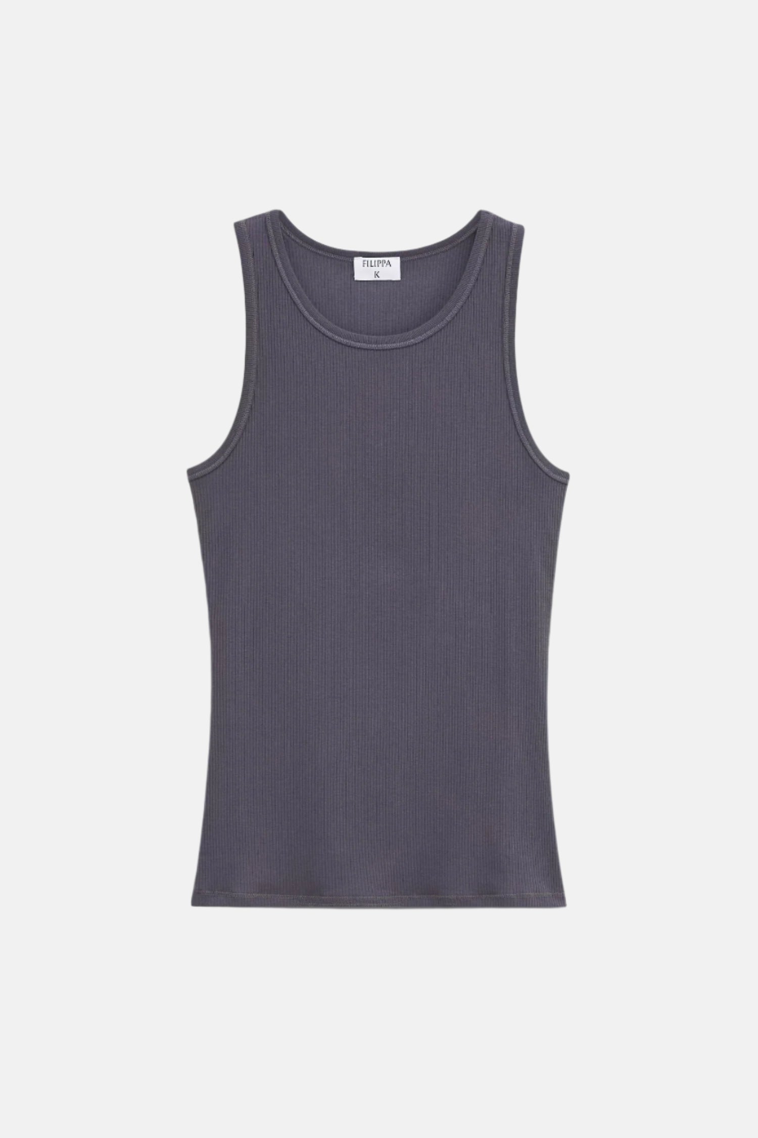 Filippa K Fine Rib, Charcoal, Tanktop
