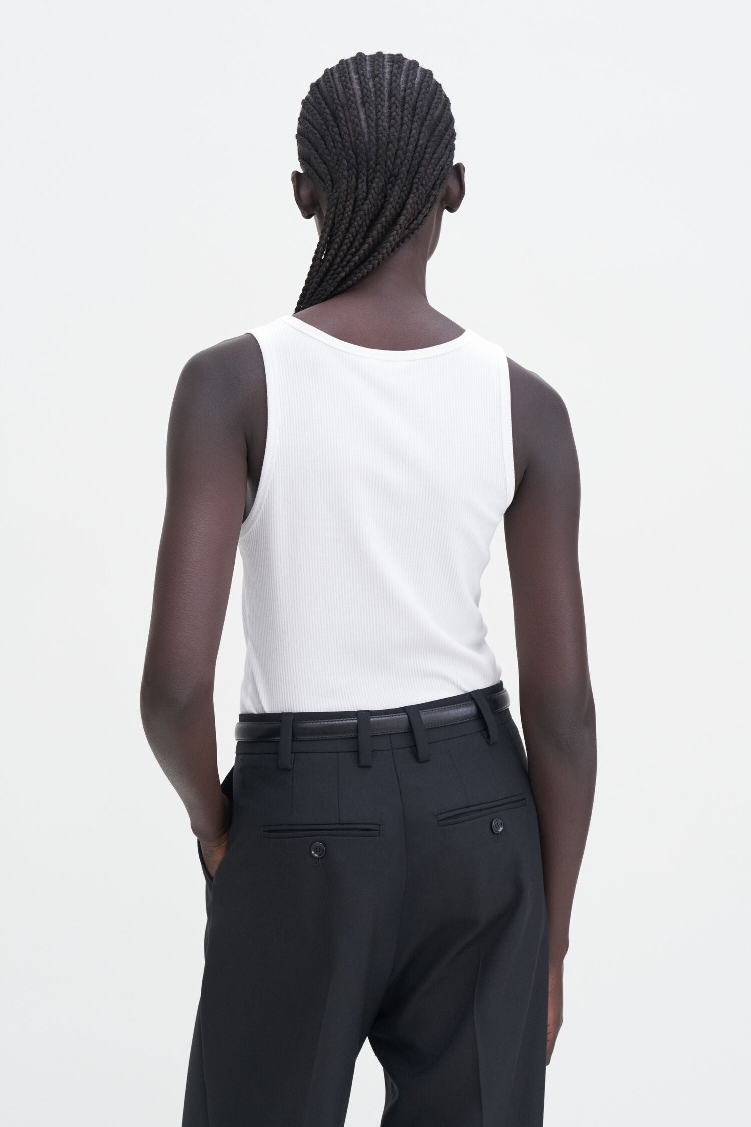 Filippa K Fine Rib, White, Tanktop