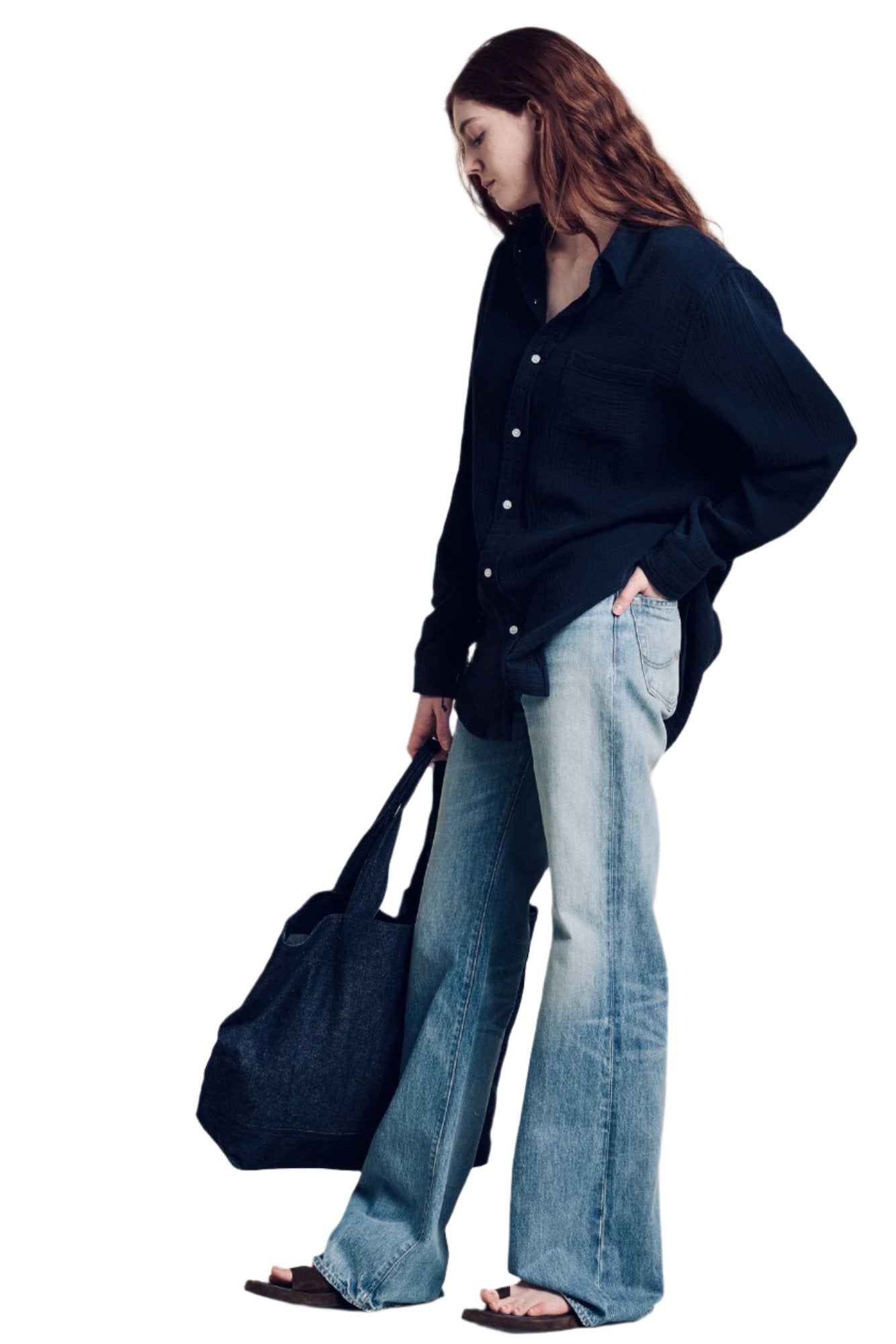 Denimist Boyfriend, Navy Gauze, Shirt