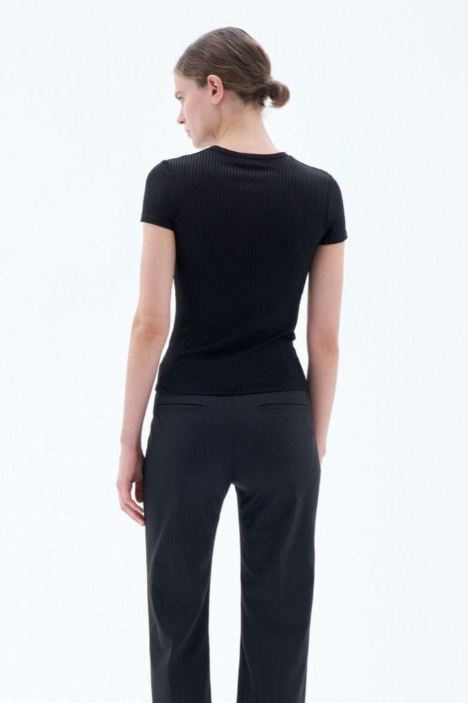 Filippa K. High V-Neck Tee, Black, T-Shirt
