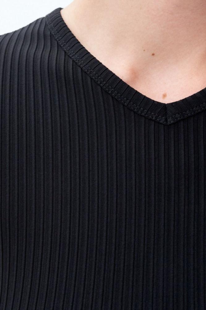 Filippa K. High V-Neck Tee, Black, T-Shirt