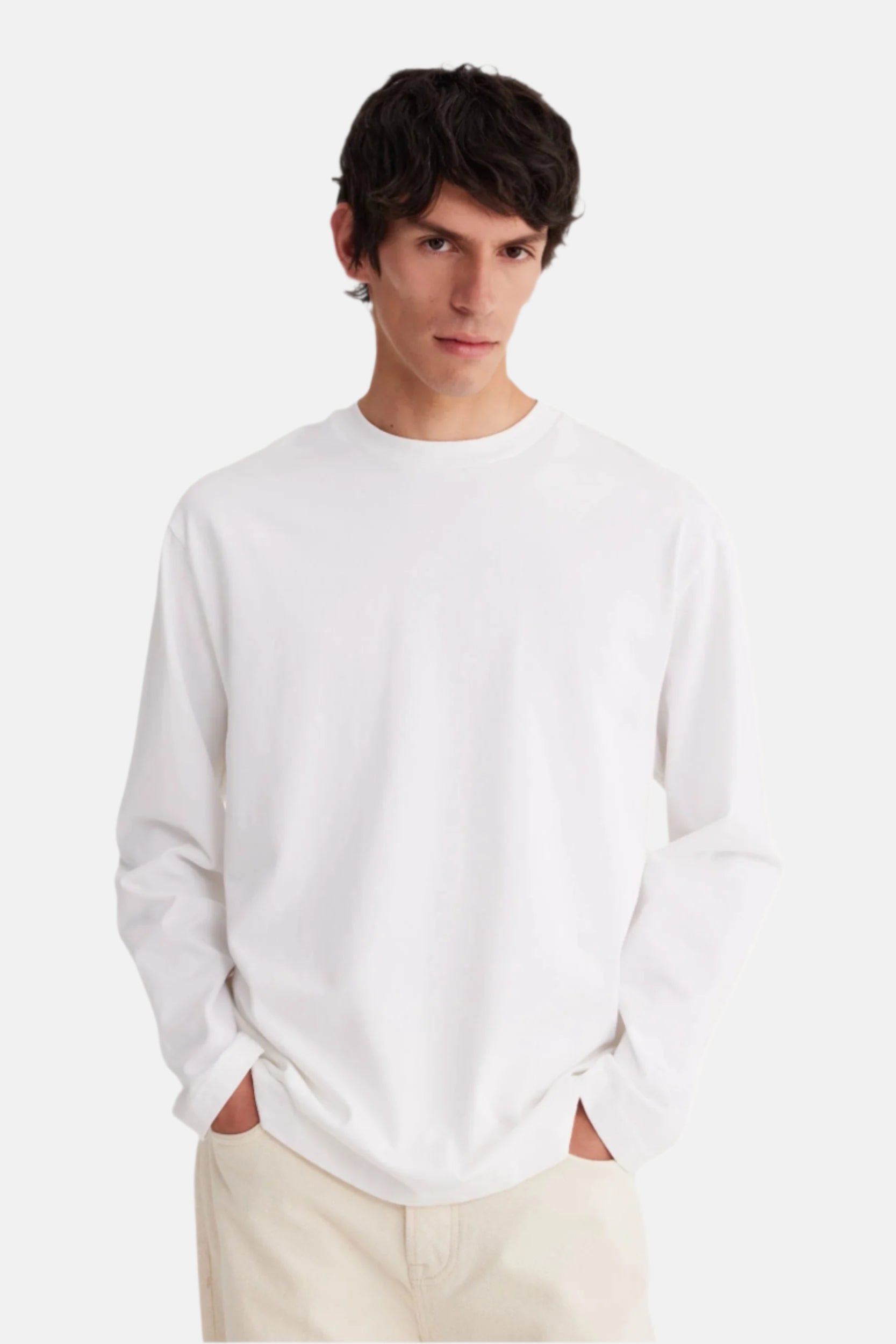 Róhe Long Sleeve, Optic White, Shirt