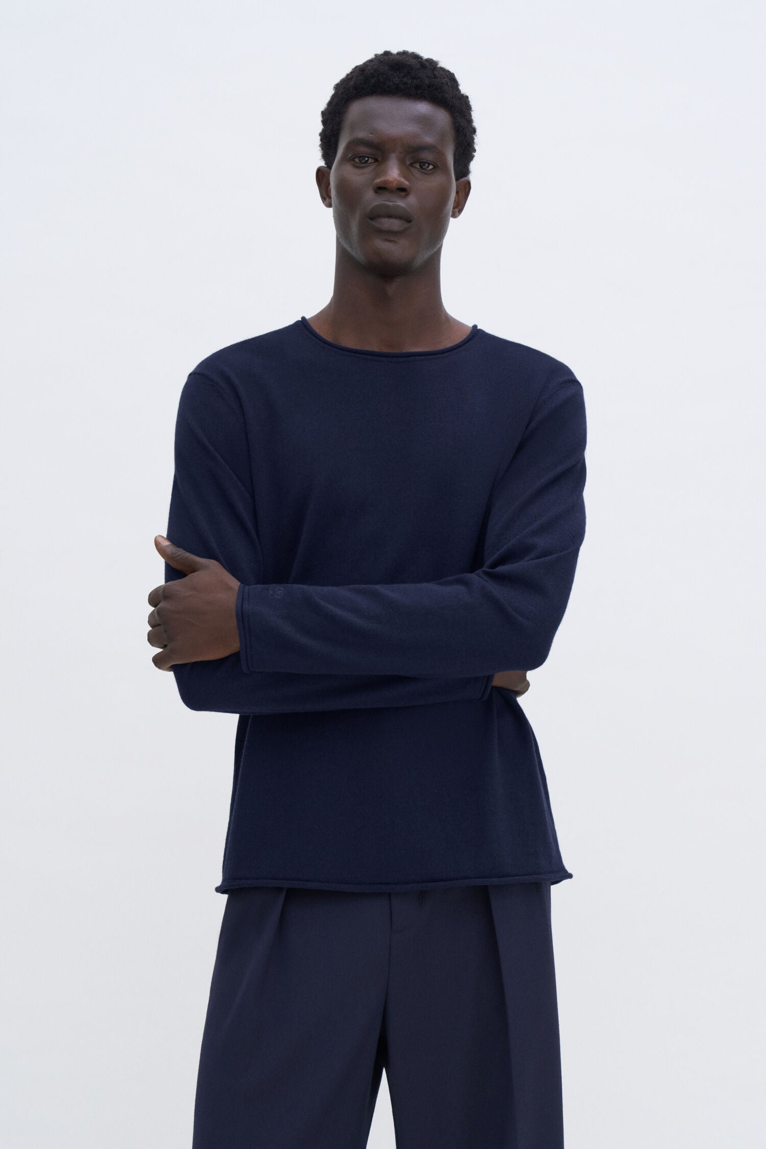 Filippa K Rolled Edge, Navy, Sweater