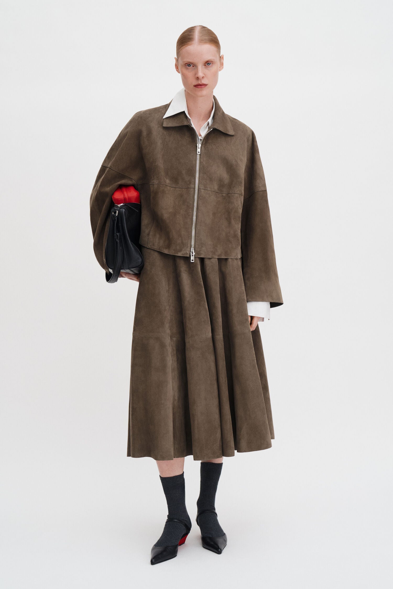 Filippa K, Suede, Olive Green, Coach Jacke