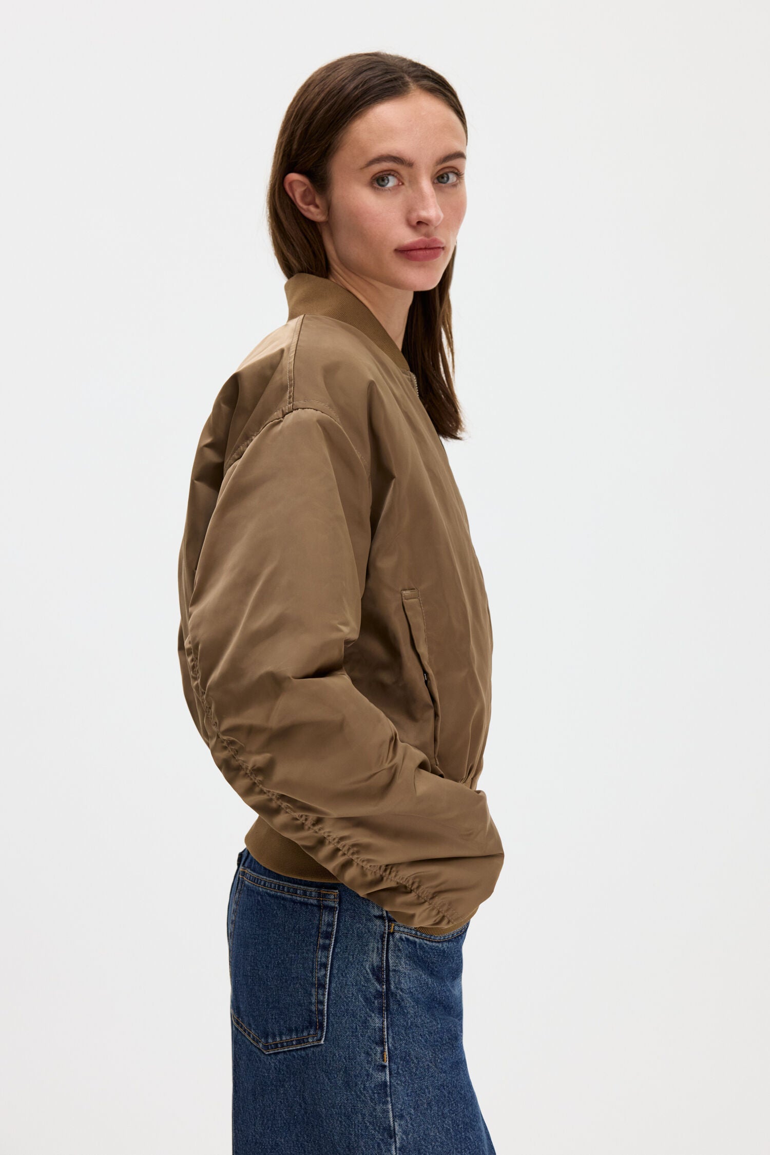 Filippa K Nylon Zip Jacket, Nougat, Jacke