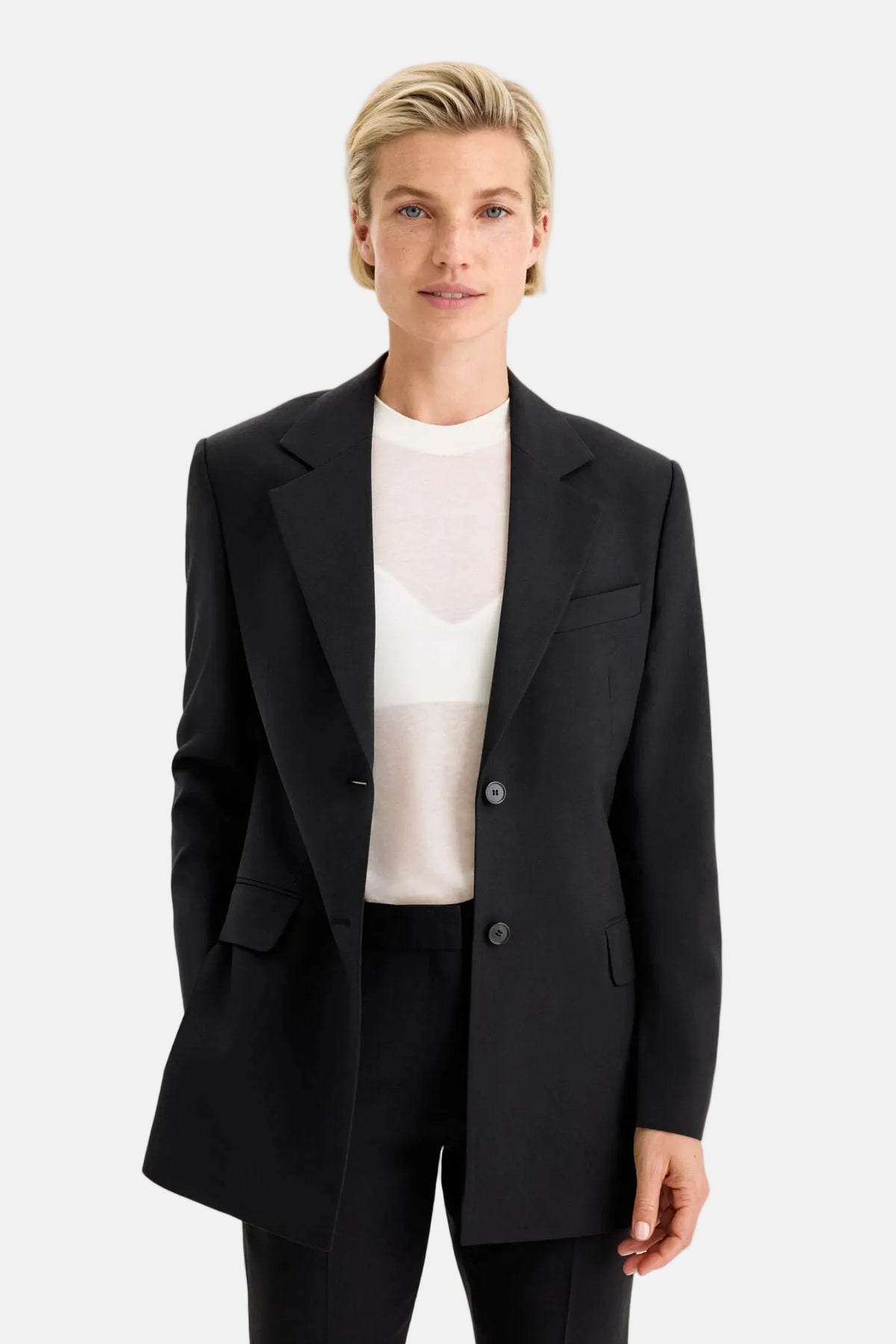 Filippa K Slit Cool Wool, Noir, Blazer