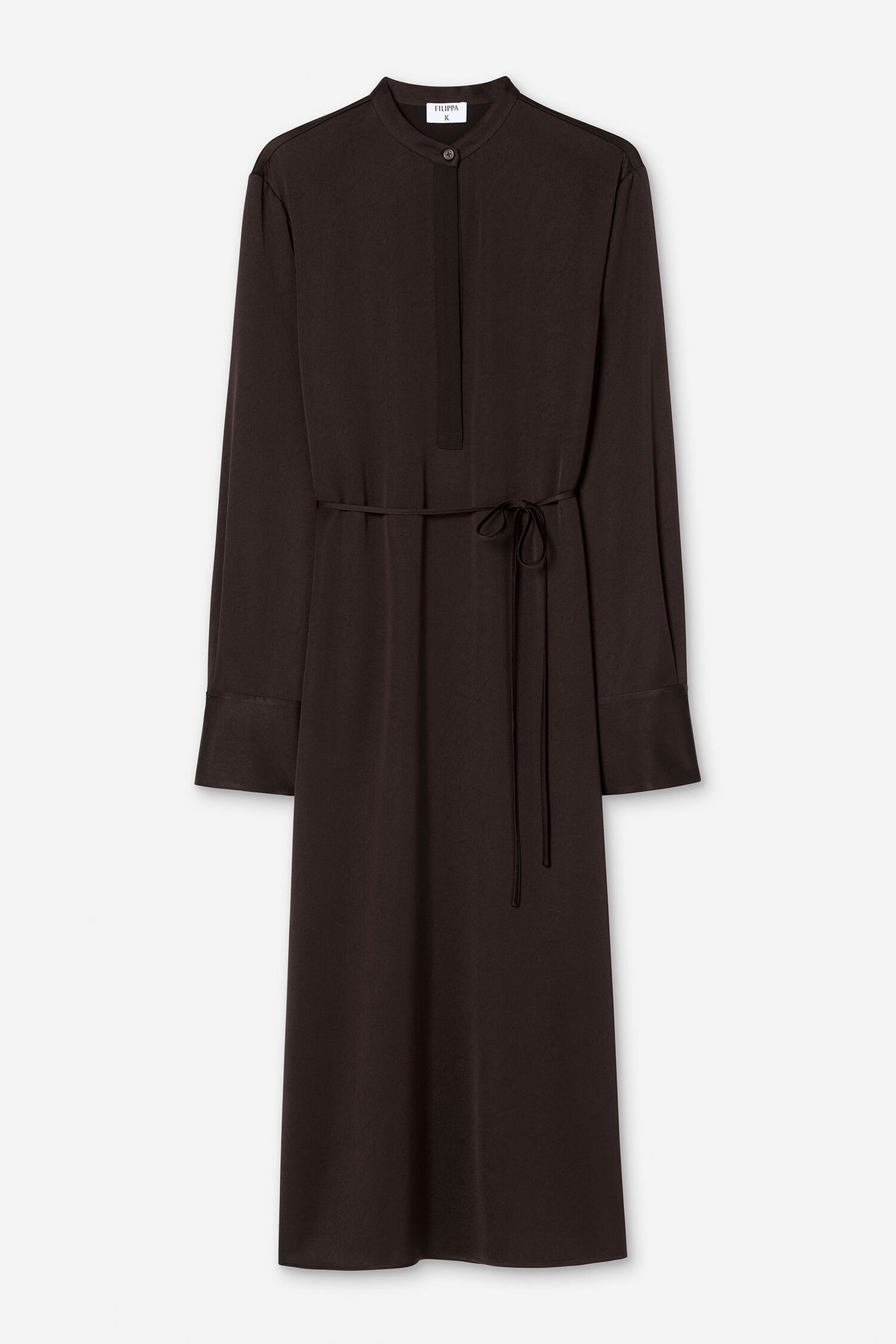 Filippa K Half Placket Kleid in Dark Chocolate