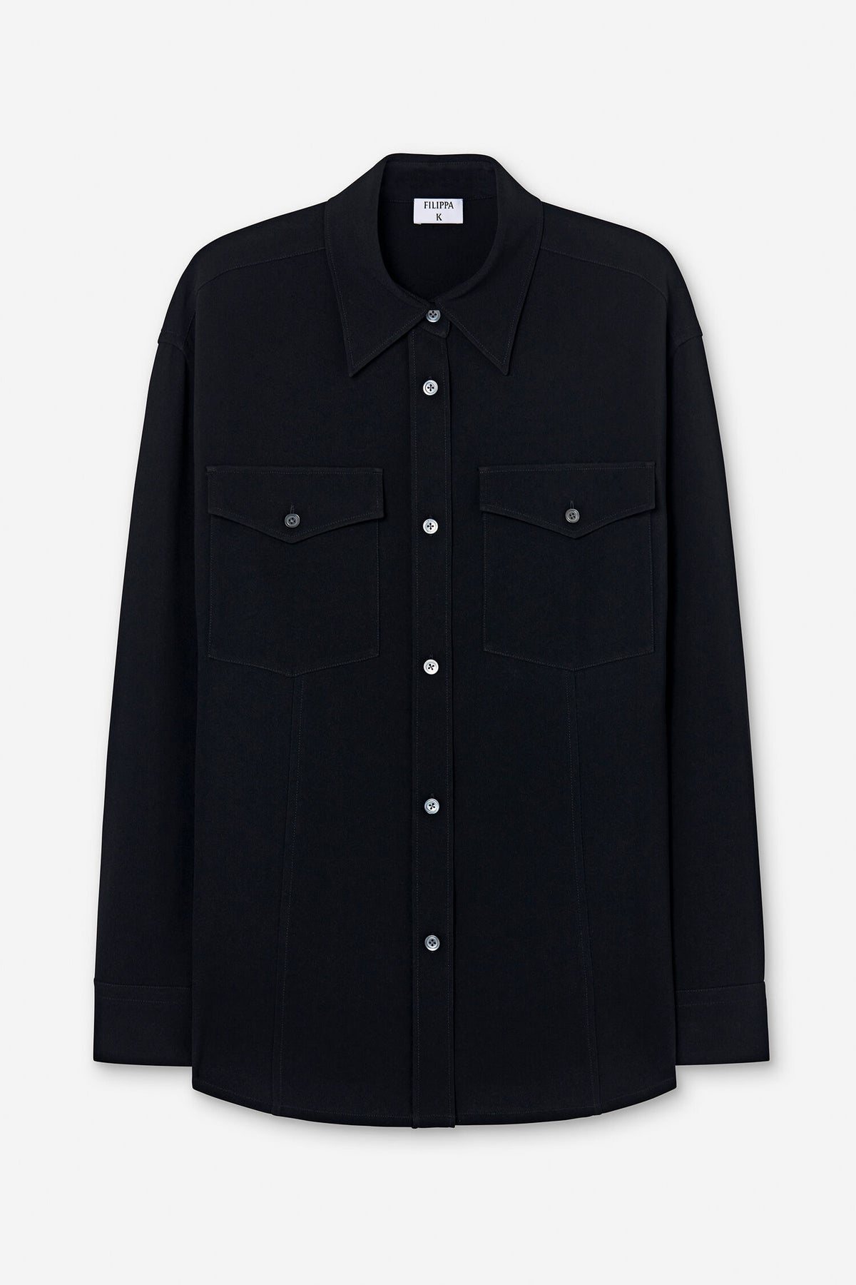 Filippa K Draped Hourglass Over Shirt in Black