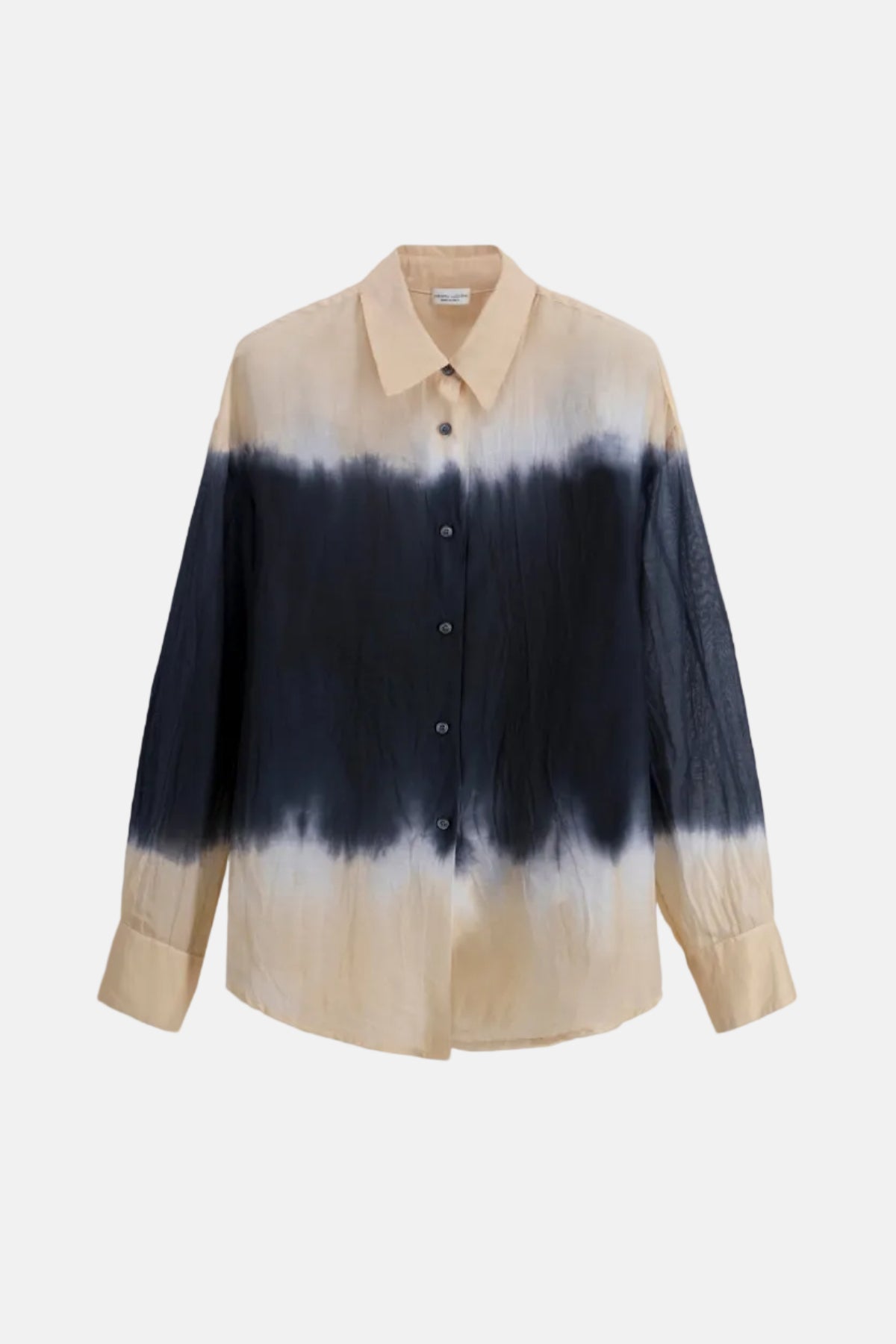 Roberto Collina Woven LS, Ecru/Antracite, Tie-dye Bluse