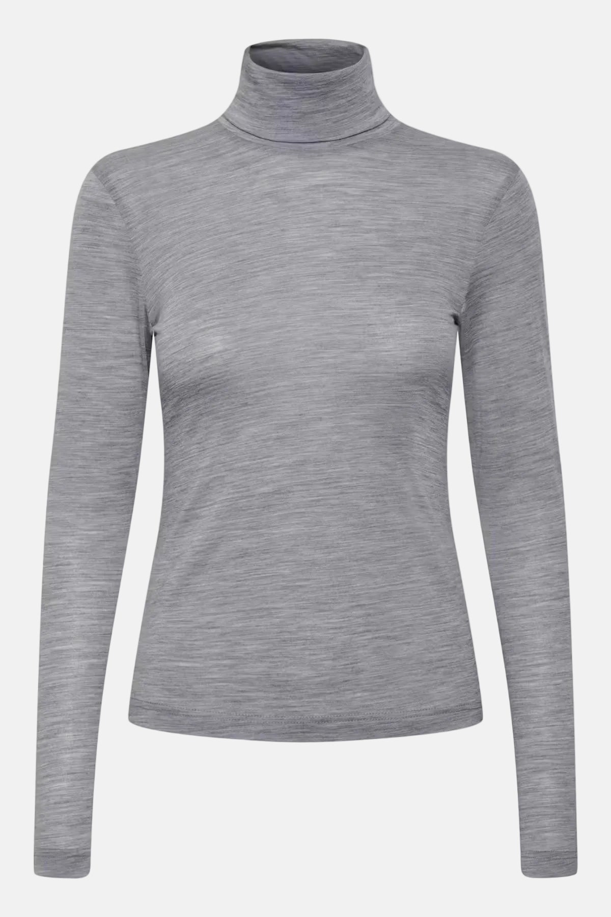 Gestuz Ninia Wool Roundneck, Grey Melange, Longsleeve