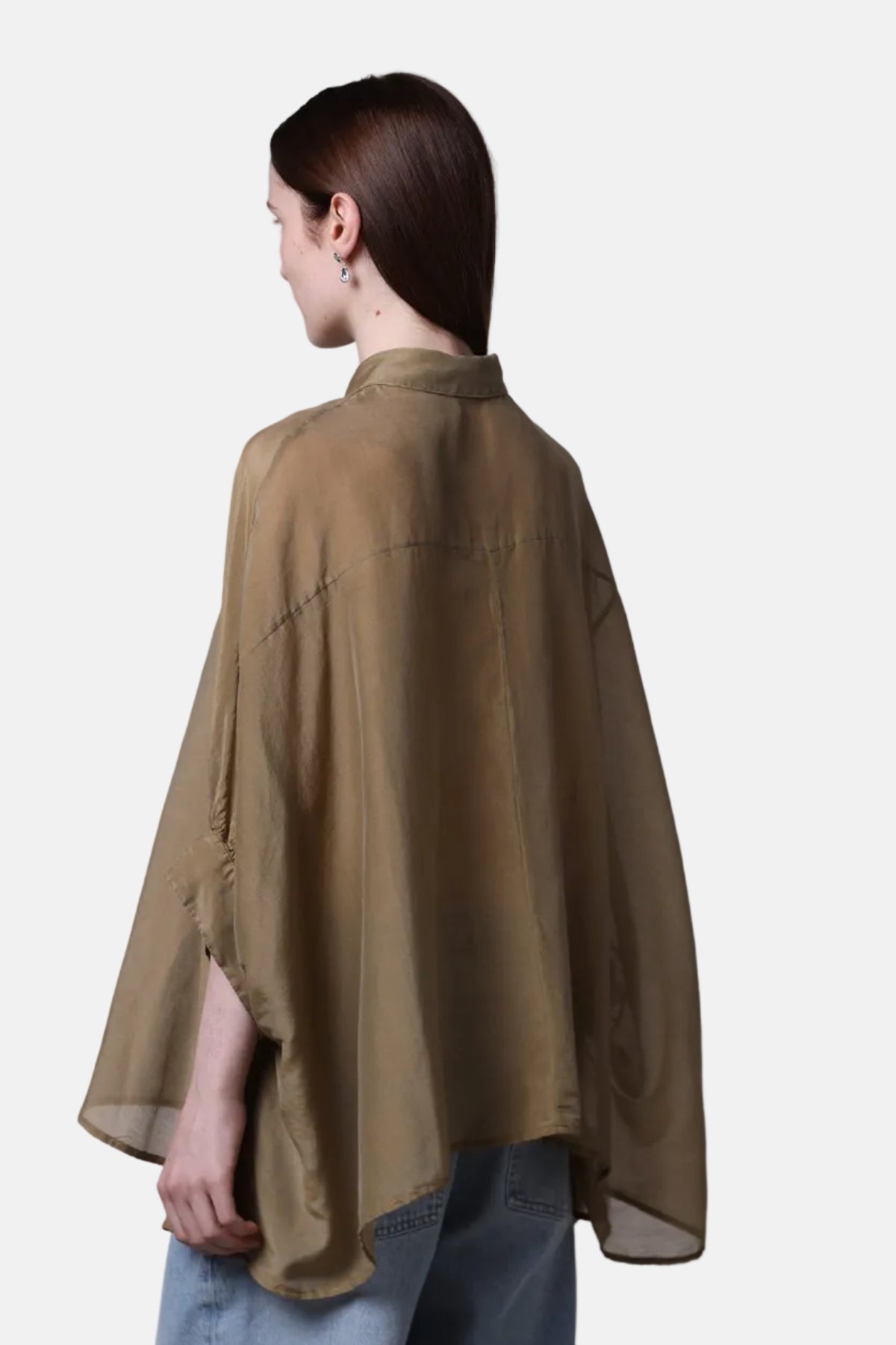 Roberto Collina Woven 3/4, Verde Militare, Shirt