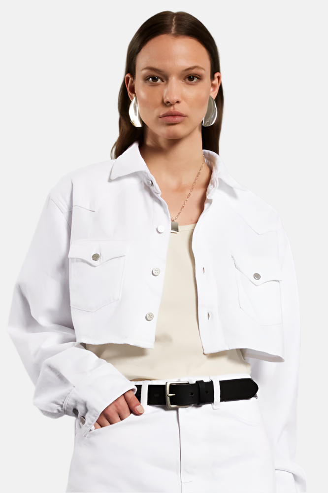 Stefy Crop, Blanc, Jacket