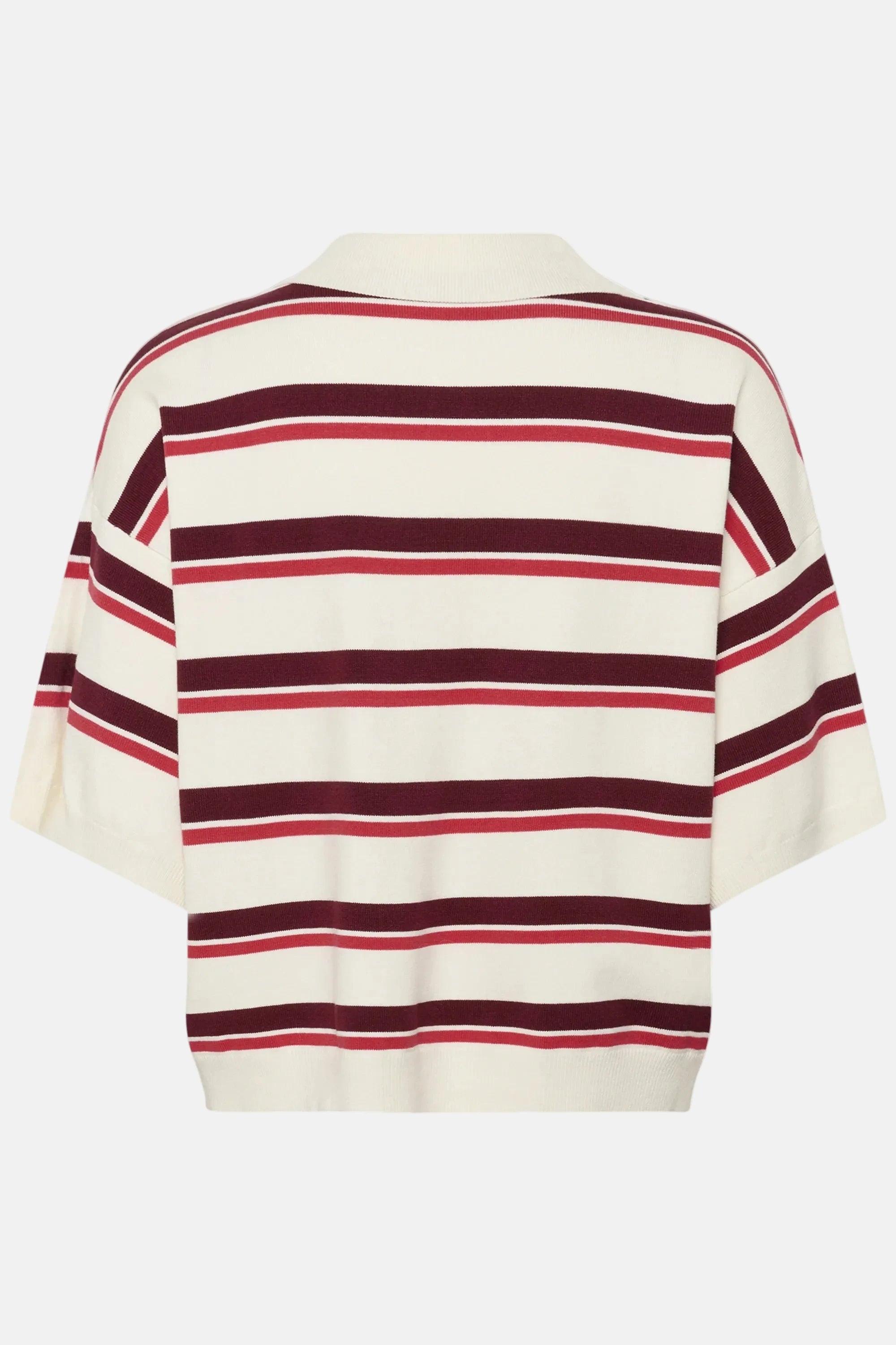 Gestuz Taia, Egret, Stripe Polo Pullover