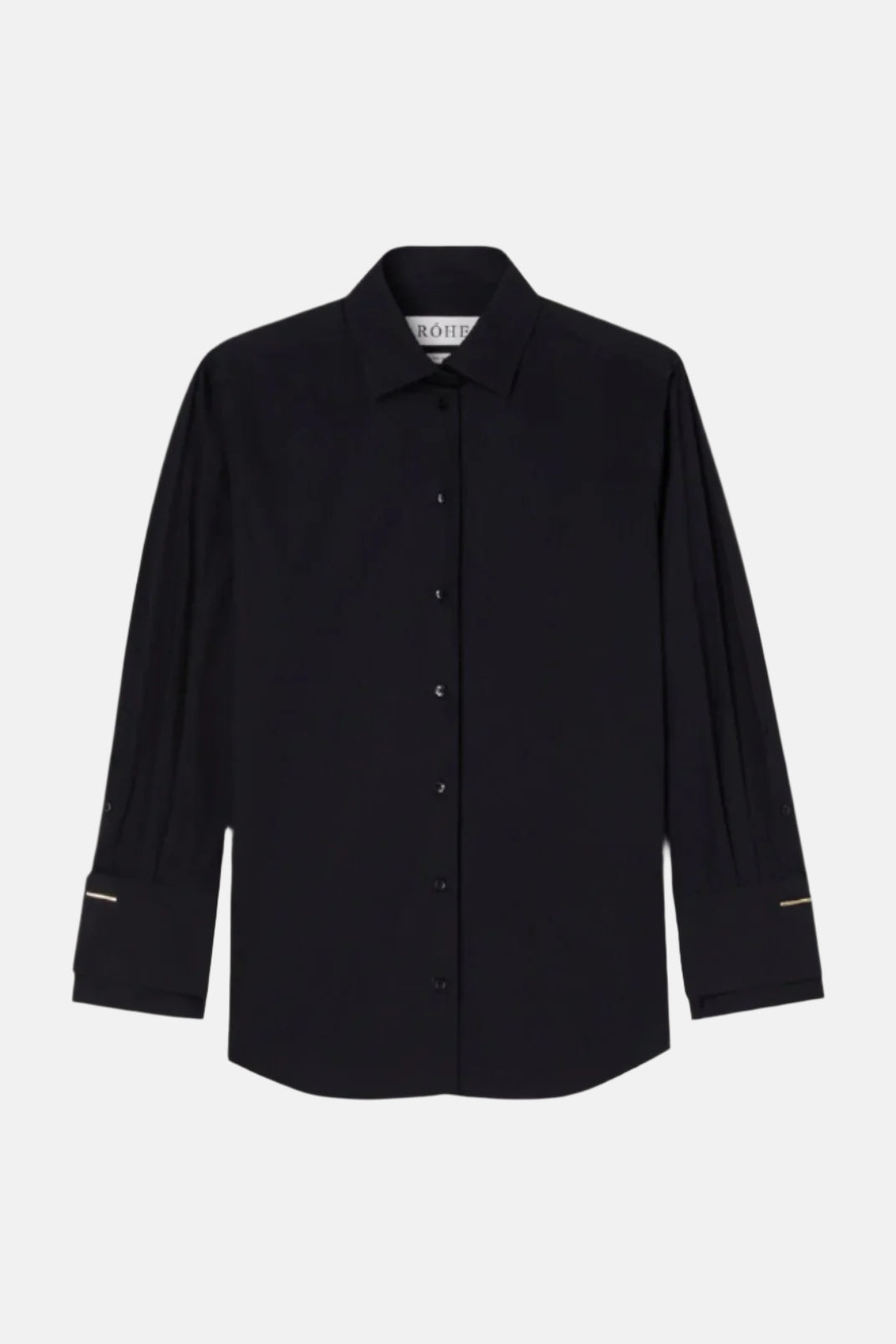 Shirt with double cuff, black, blouse