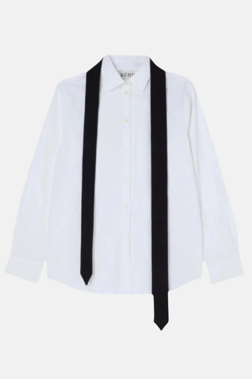 Detachable Tie, Optic White, blouse