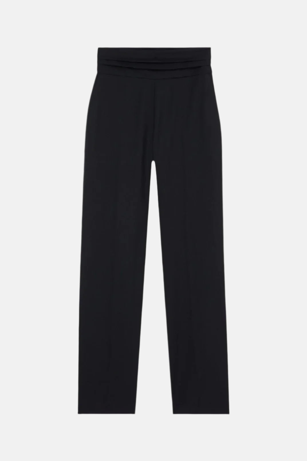 High-waist cumberband, black, trousers