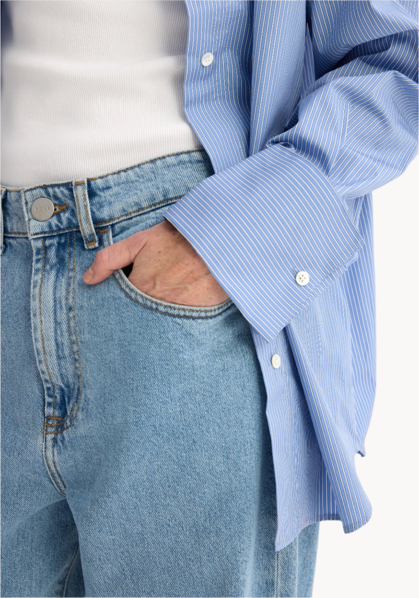 Róhe Oversized Striped, Light Blue, Hemd