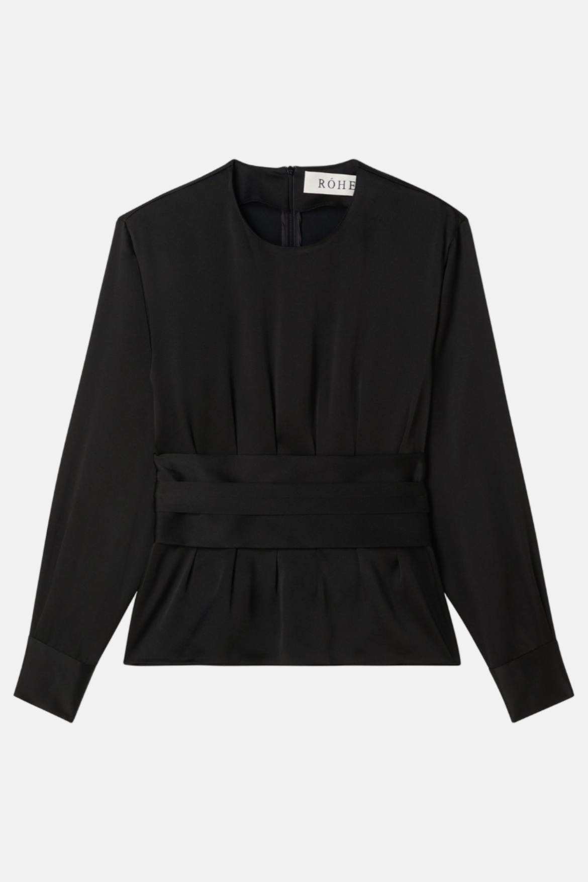 Róhe Kimono Satin Top Black – Elegantes Damen Satin Top - Main Image