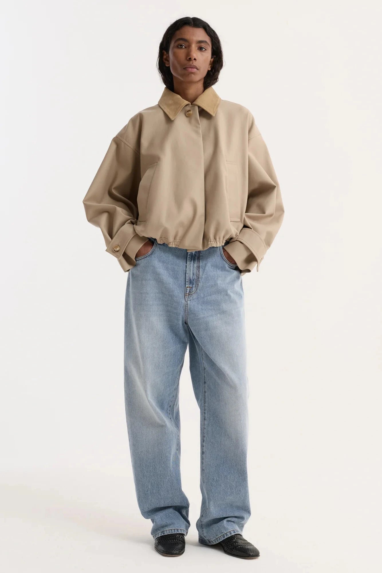 Róhe, Suede collar, Sand, Jacke