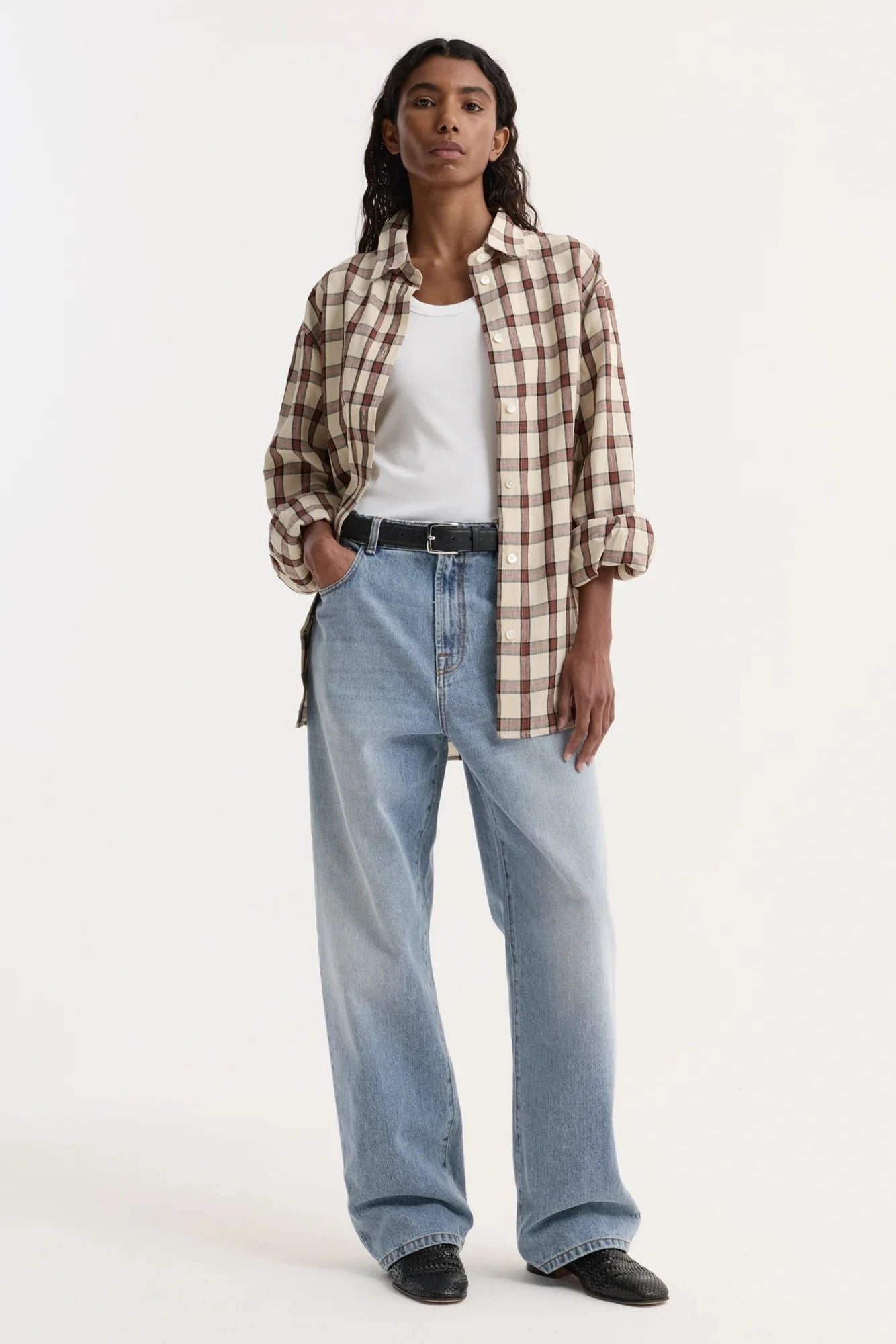 Róhe, Oversized, Red Check, Hemd