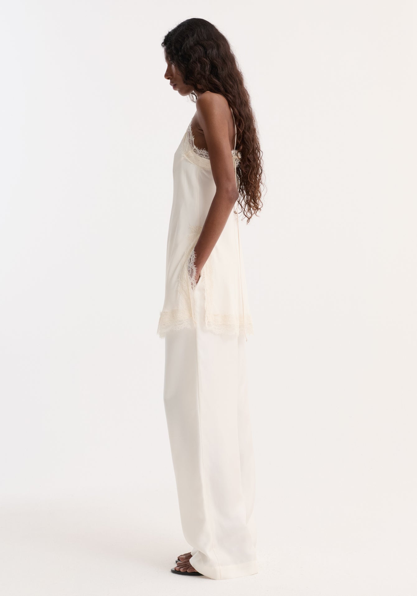 Róhe Lace Camisole, Off White, Top
