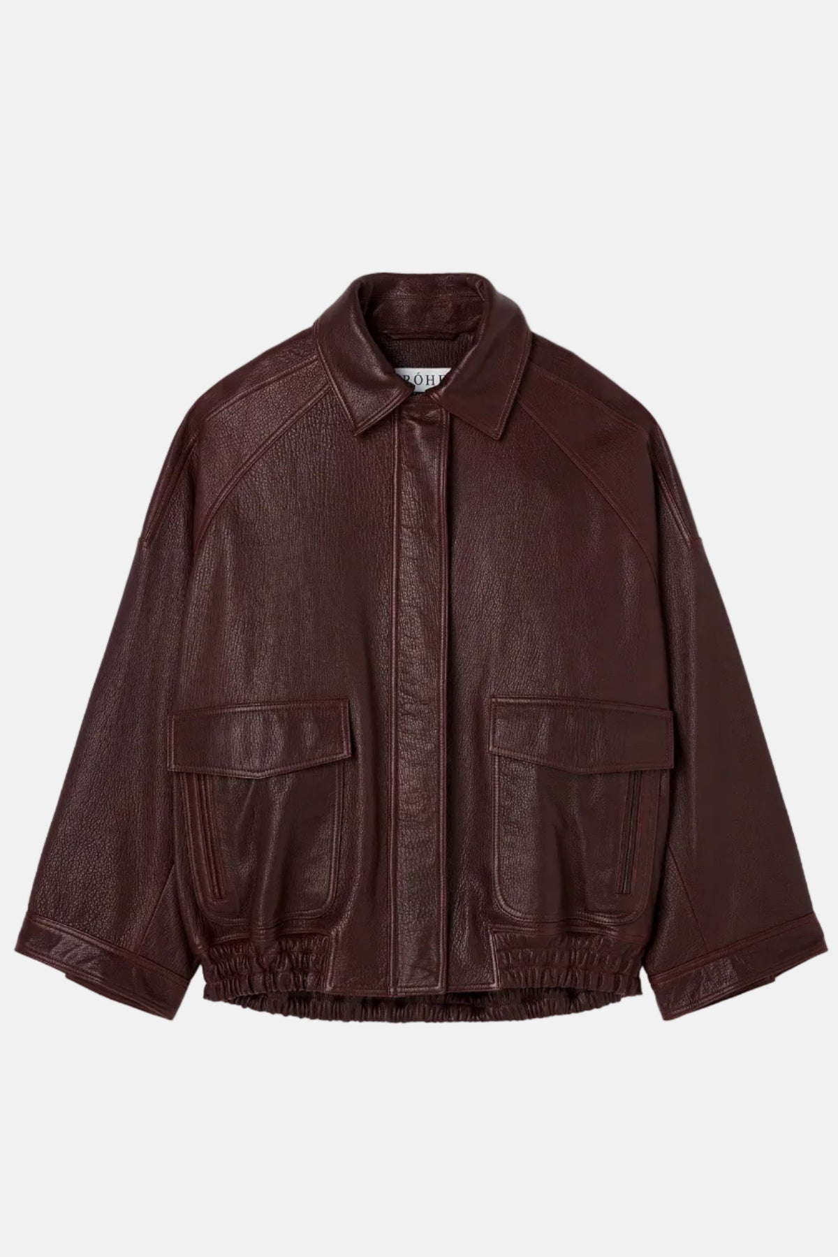 Róhe Grain Leather Aviator Jacke in Chestnut