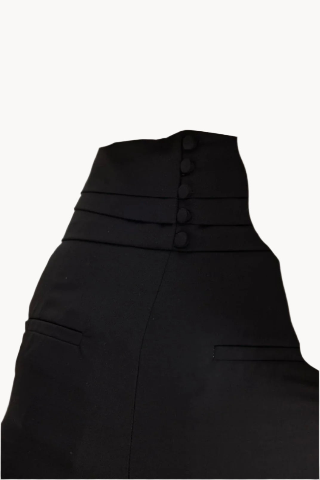 High-waist cumberband, black, trousers