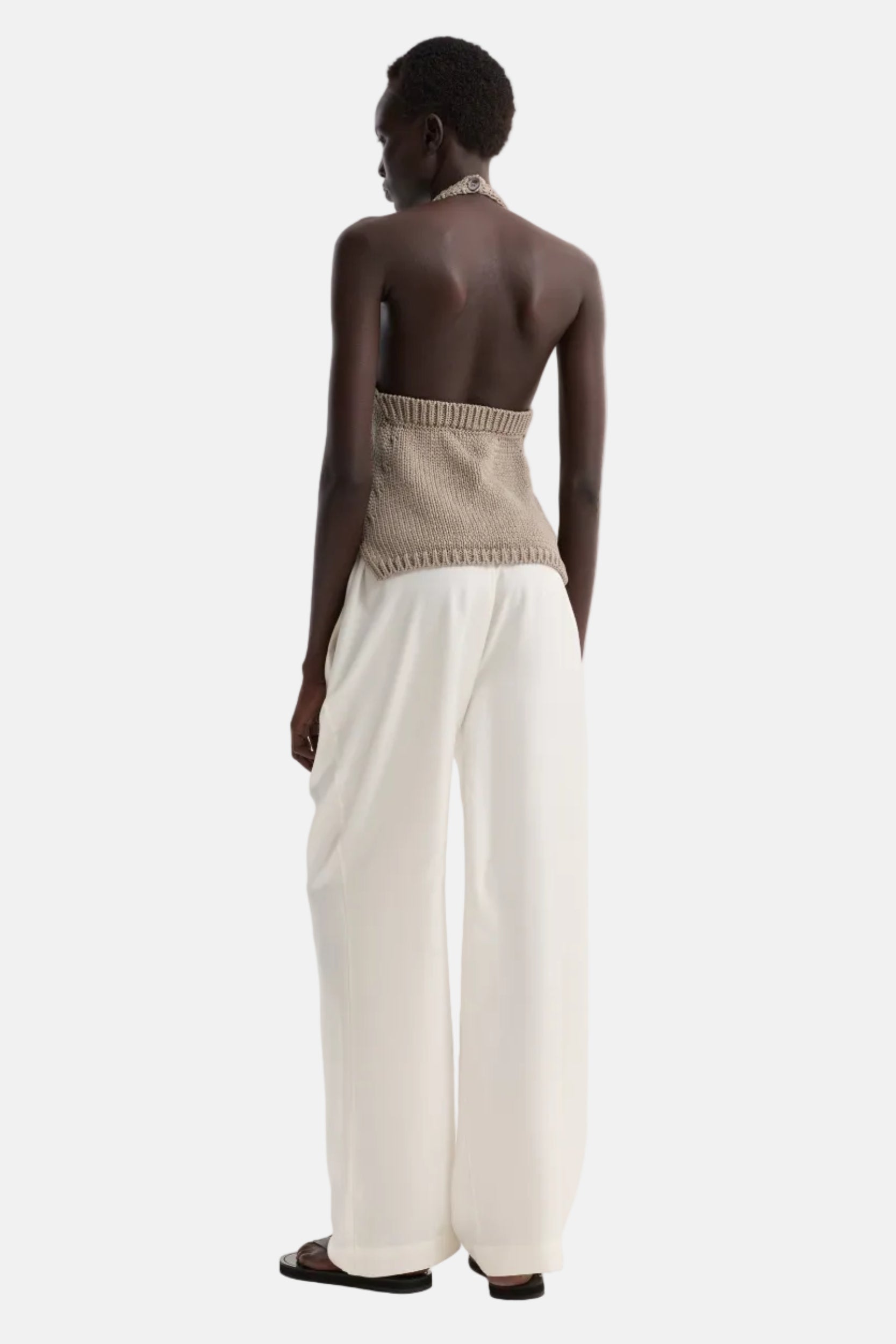 Róhe Chunky Knit Halter Top in Stone – Ansicht 3