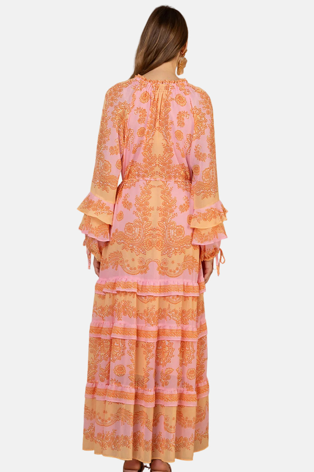 Hale Bob Elisabeth Chiffon, Pink, Maxikleid