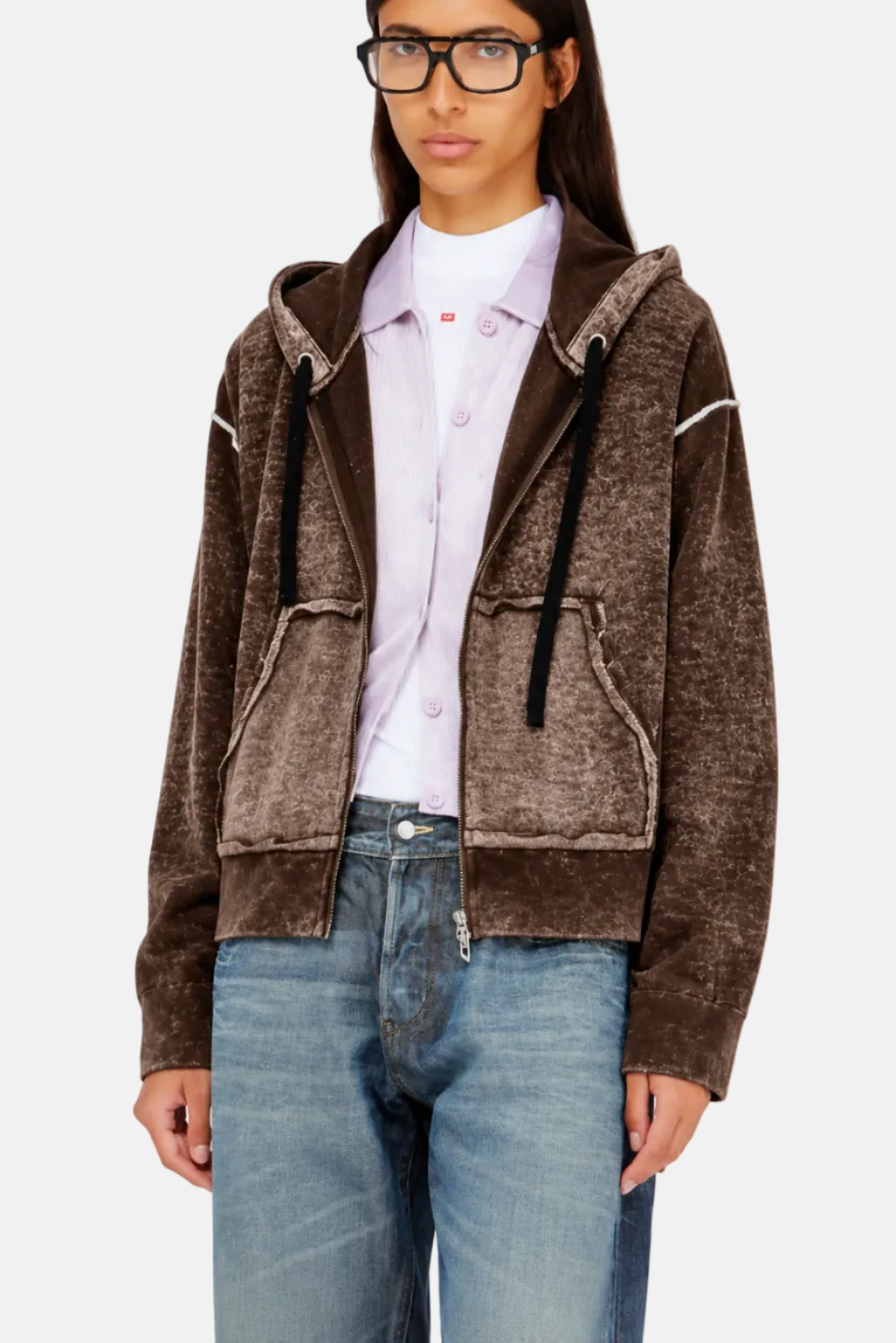 Diesel M-Hermine, Braun, Kapuzenstrickjacke