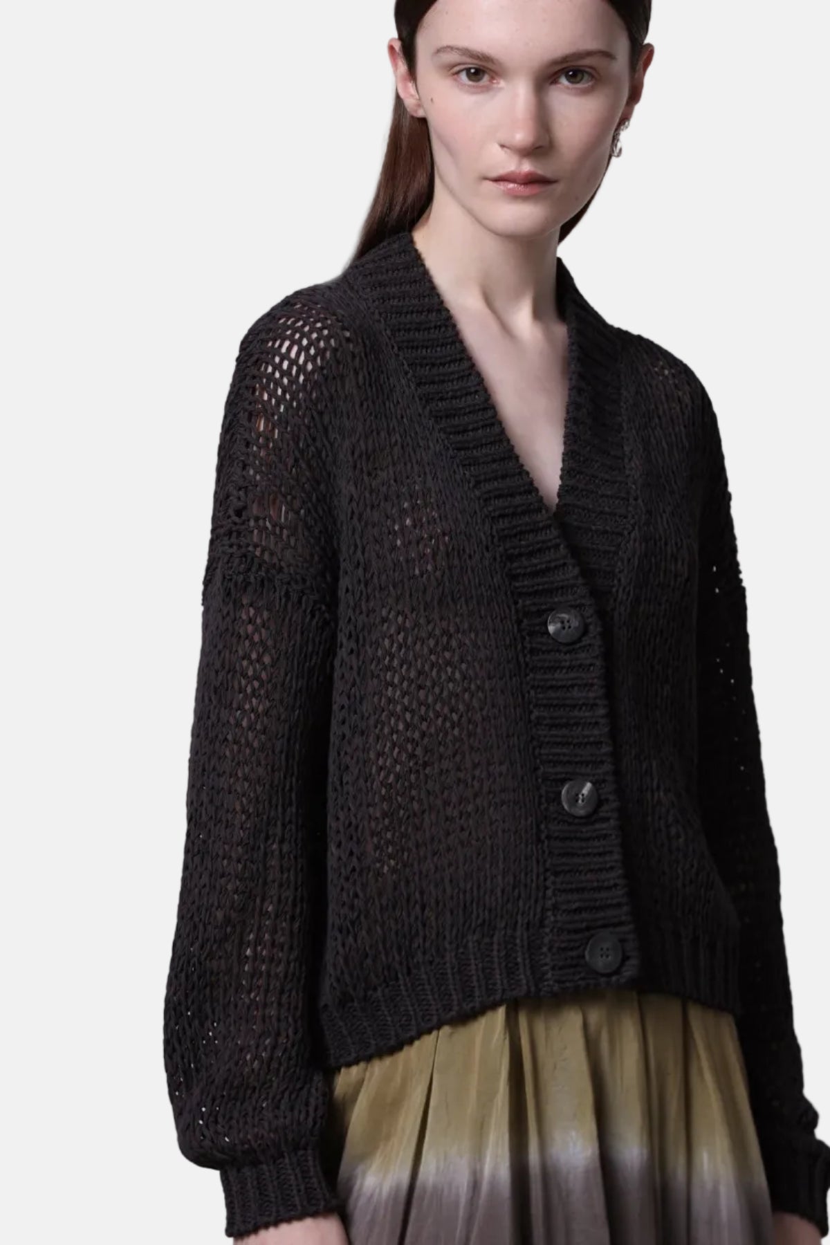 Roberto Collina Knit LS, Moro, Cardigan