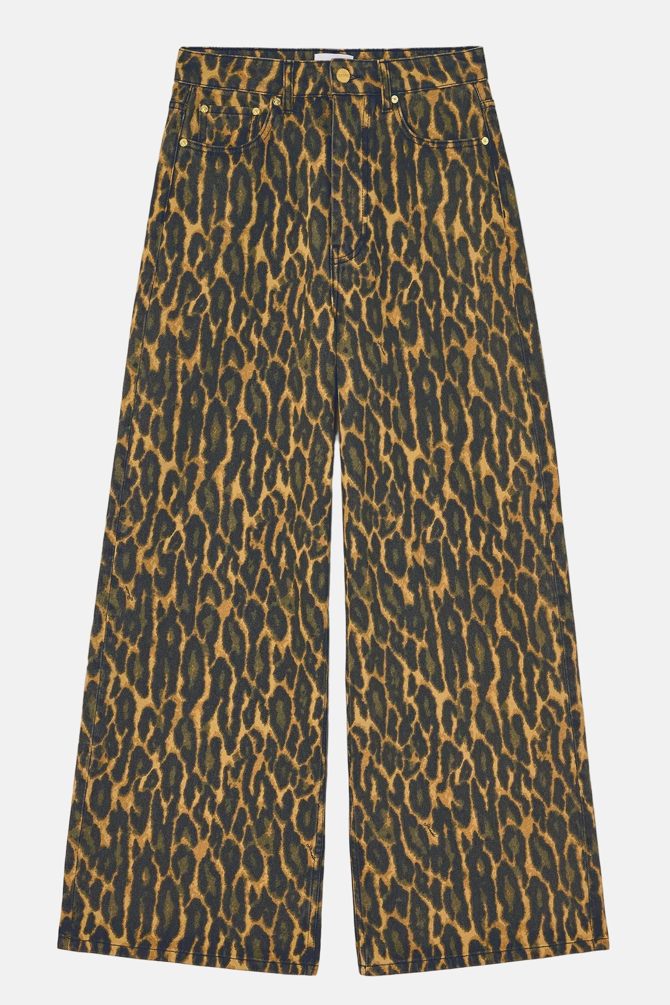 GANNI Print Denim, Khaki, Baggy Jeans